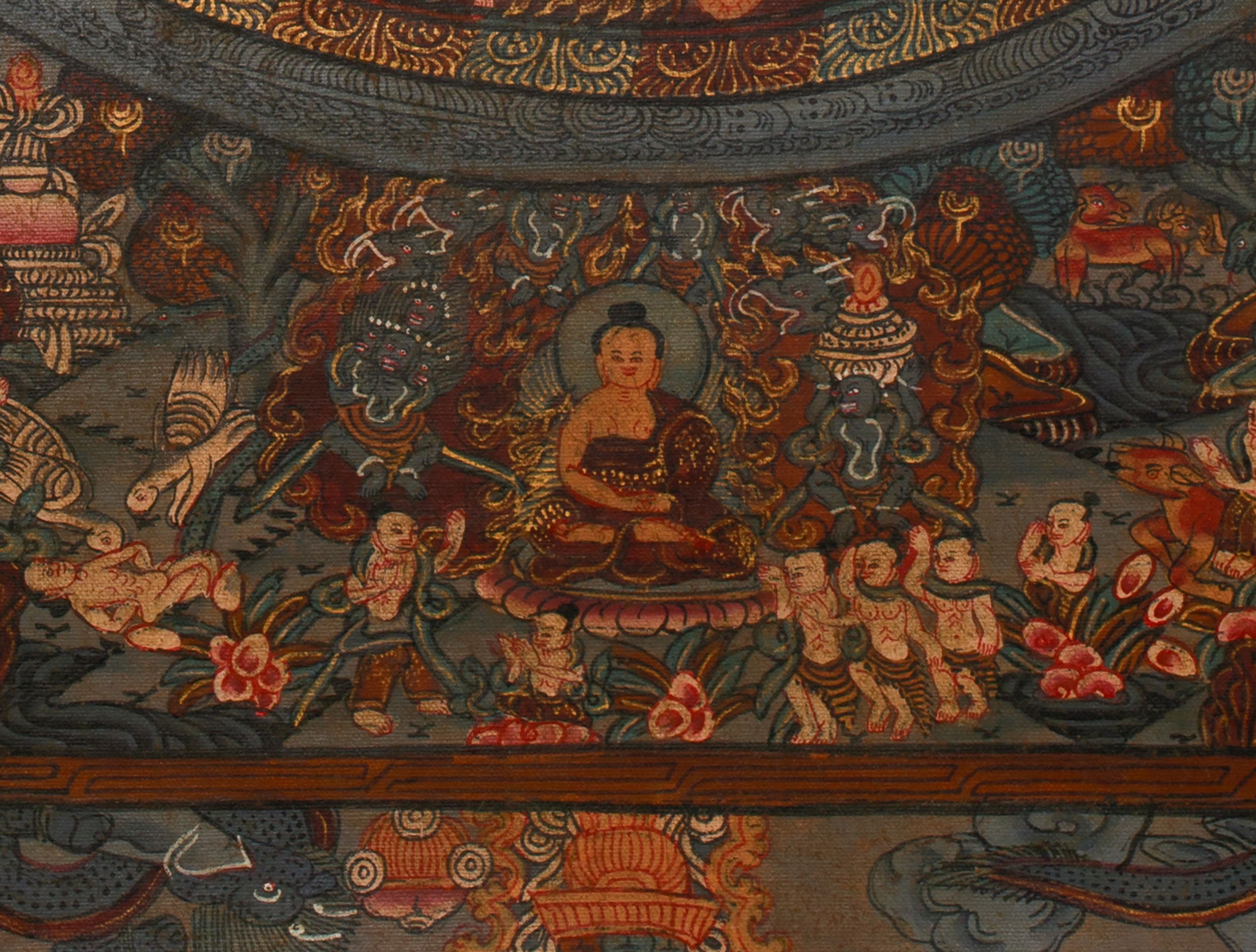 Yamantaka Mandala Thangka | Sacred Geometry of Wisdom and Protection