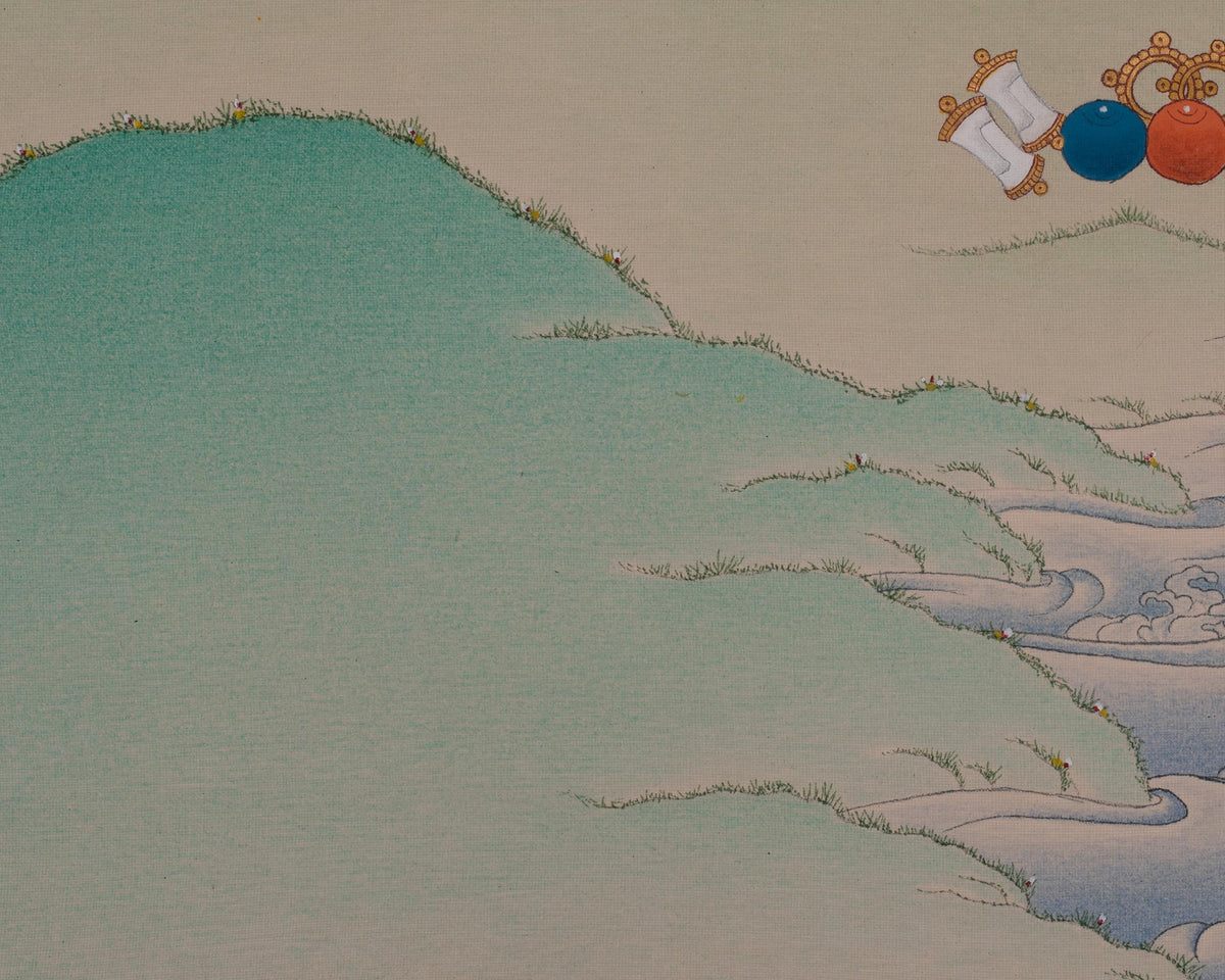 Tibetan Bhaisajyaguru Thangka | Medicine Buddha | Healing Deity