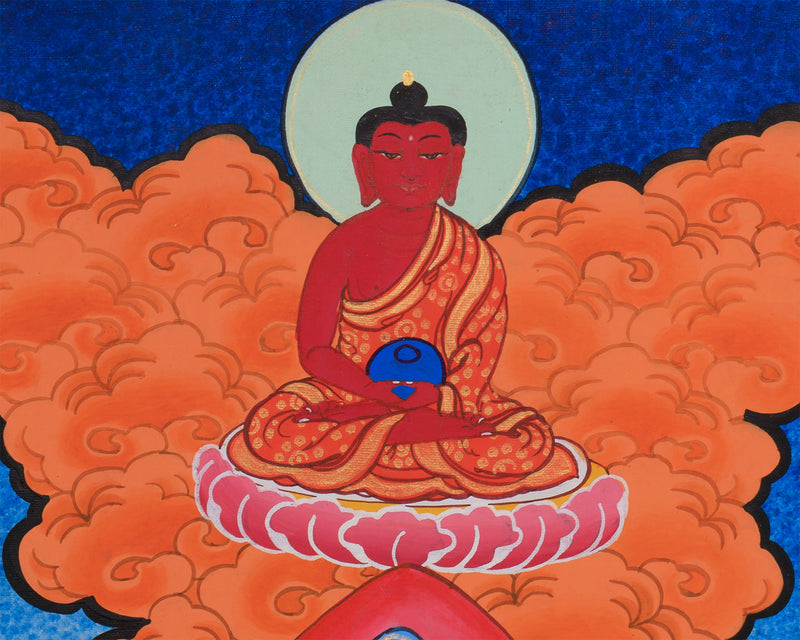 1000-Armed Avalokiteshvara Flanked Tara, Amitabha Buddha, Manjushri, and Vajrapani | Bodhisattva Chenrezig Artwork