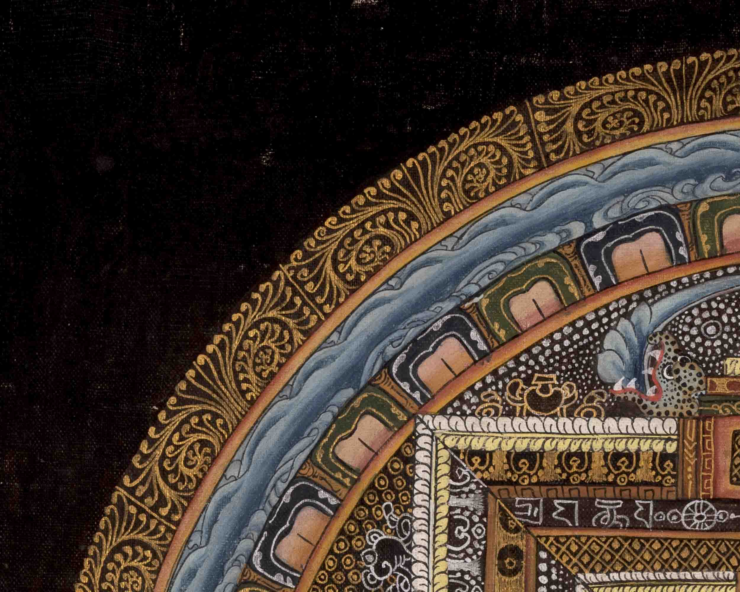 Vintage Buddha Mandala with Mantra | Buddhist Tibetan Art