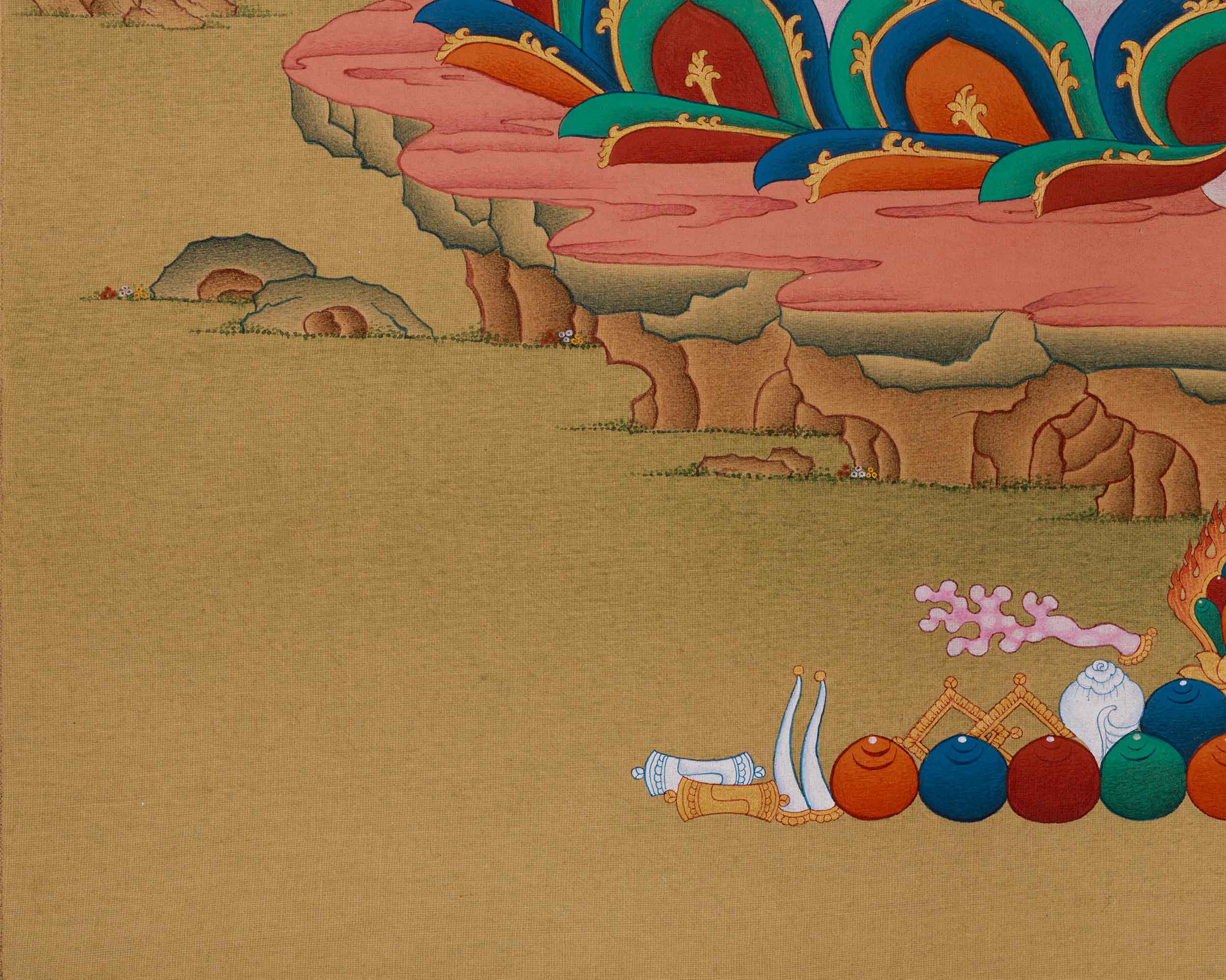 Vajrasattva with Consort Thangka | Representing Purification and Divine Wisdom