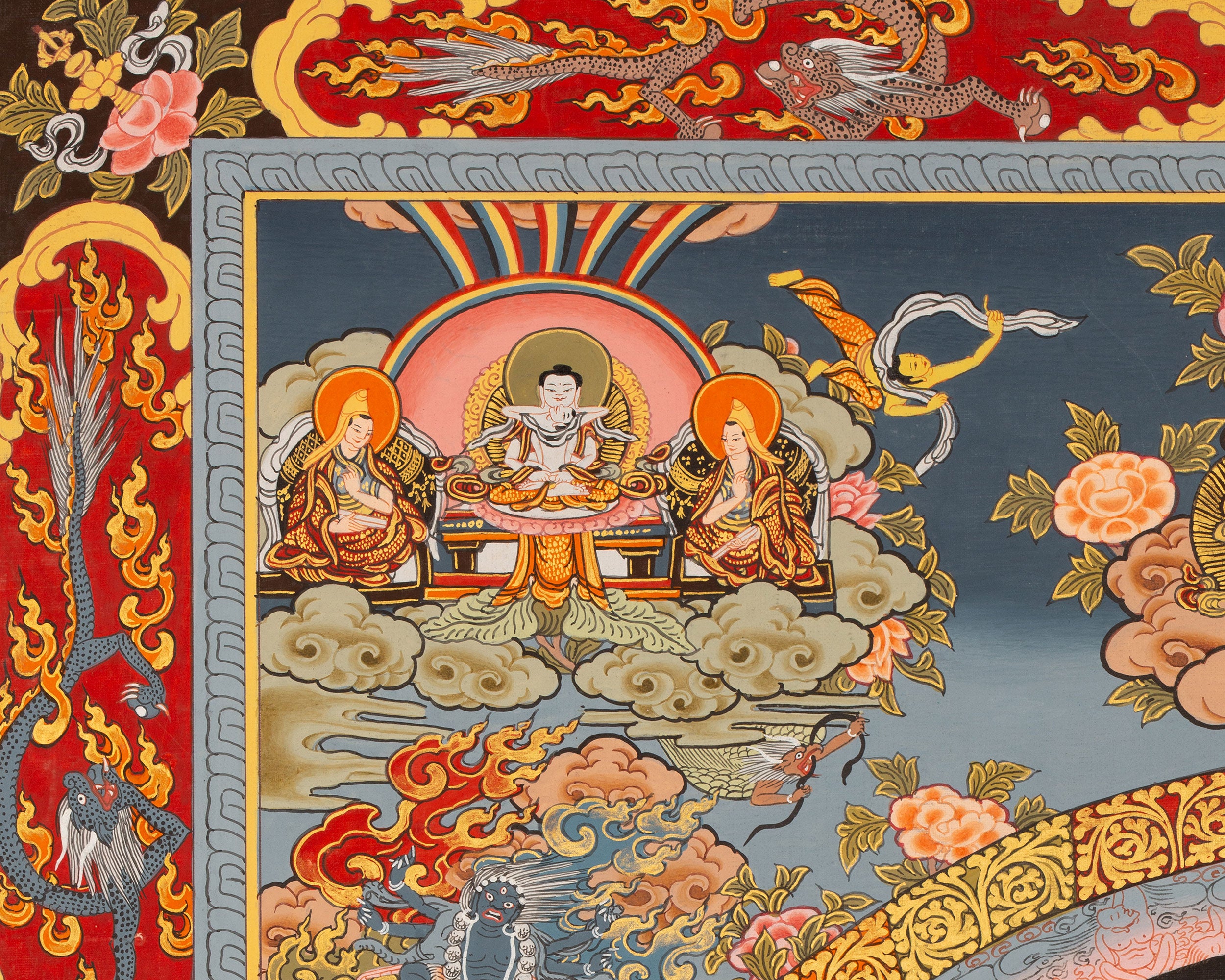 Traditional Mandala Art | Manjushri Thangka | Bodhisattva of Wisdom & Compassion