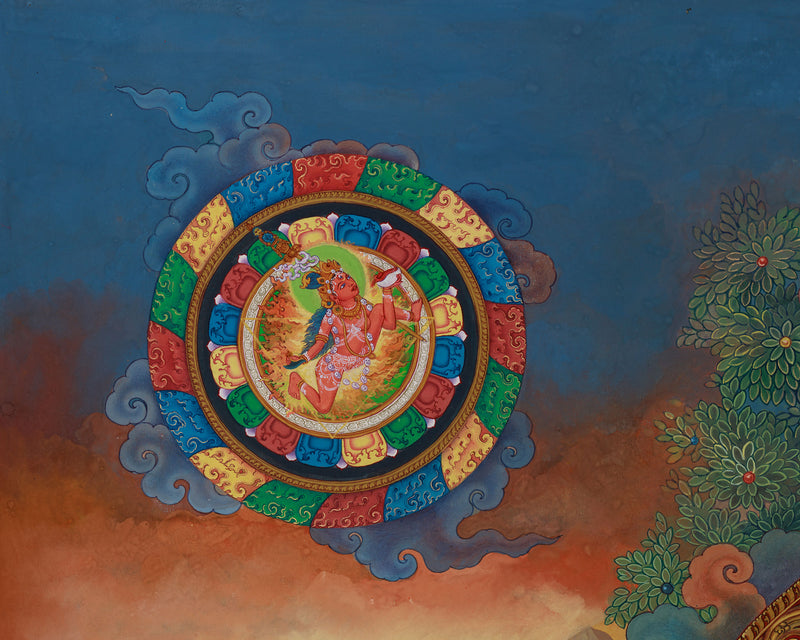 Vajrasattva Thangka Print | Purifier of Karma | High-Quality Spiritual Art for Meditation and Healing