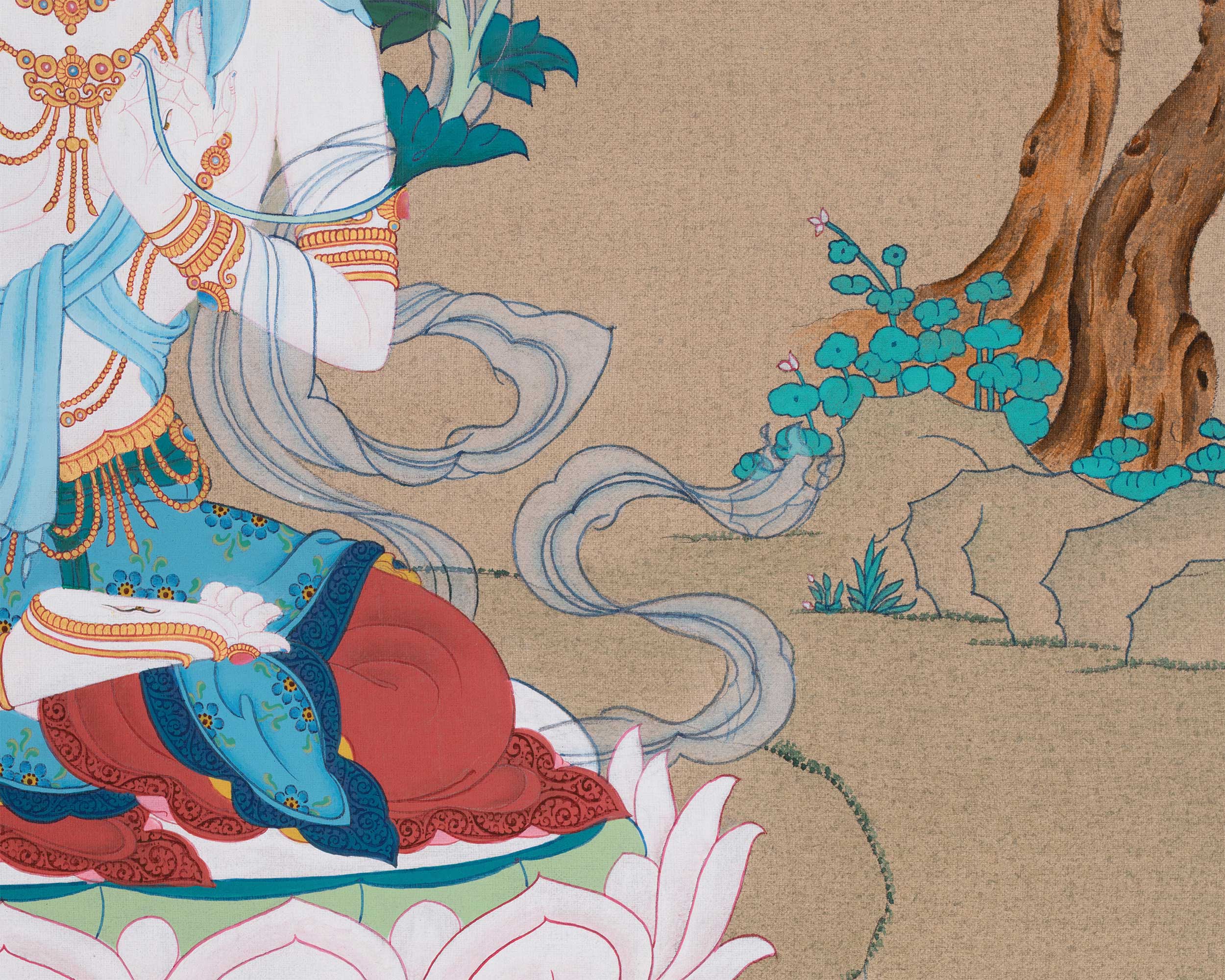 Seven Eyed Sita Tara Thangka | Guardian of Compassion and Longevity