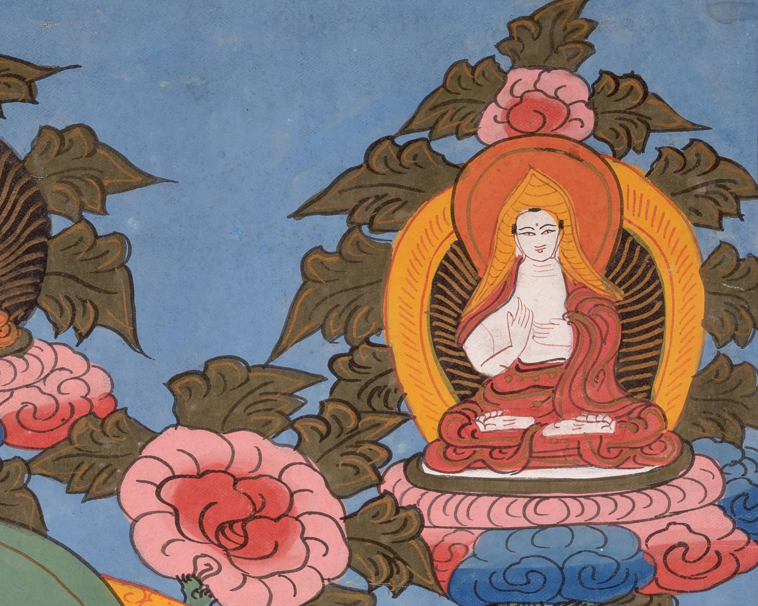 Goddess Vasudhara Thangka | Buddhist Art of Abundance and Fertility