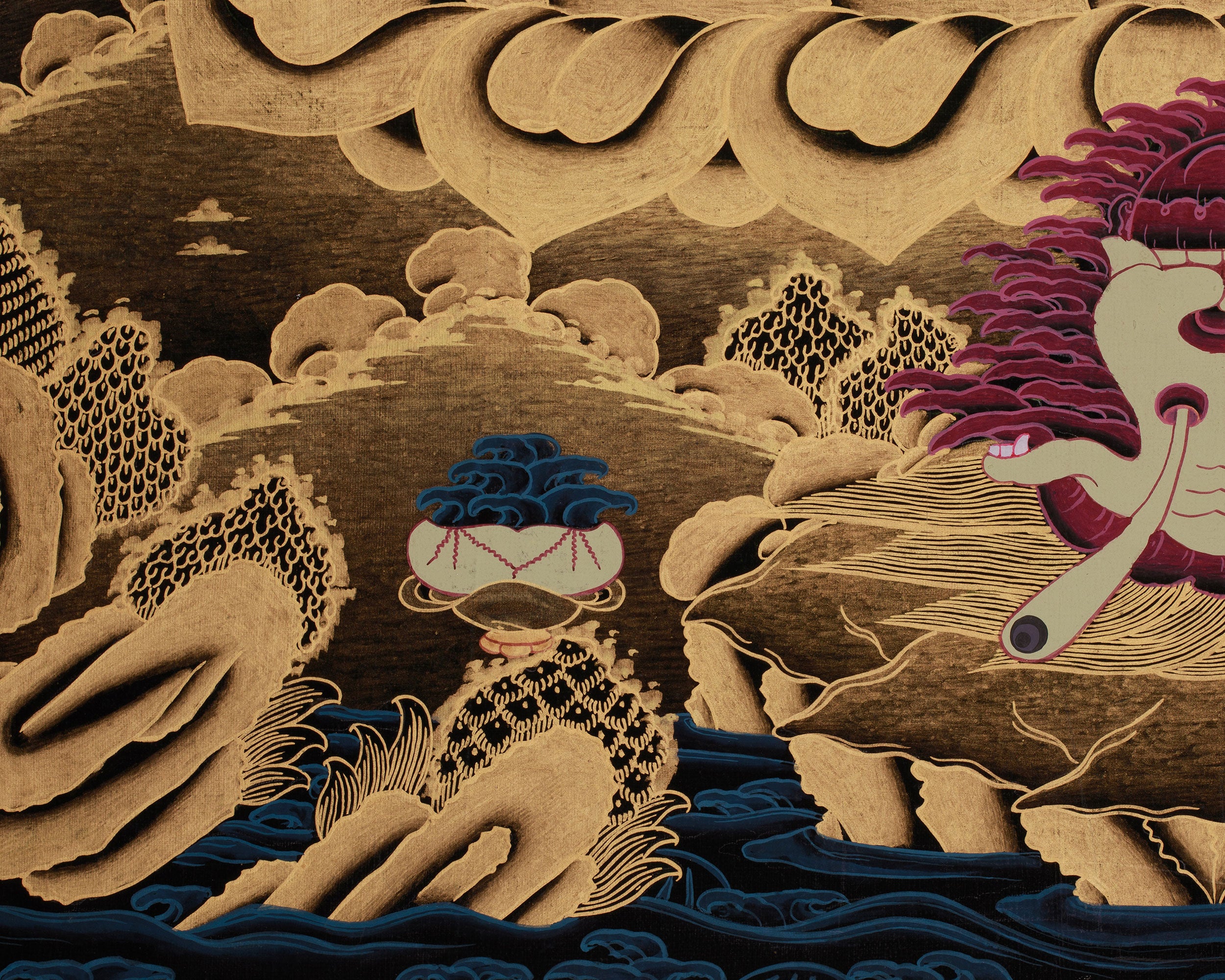 Protector Six-Armed Mahakala Thangka | Fierce Guardian Deity Art