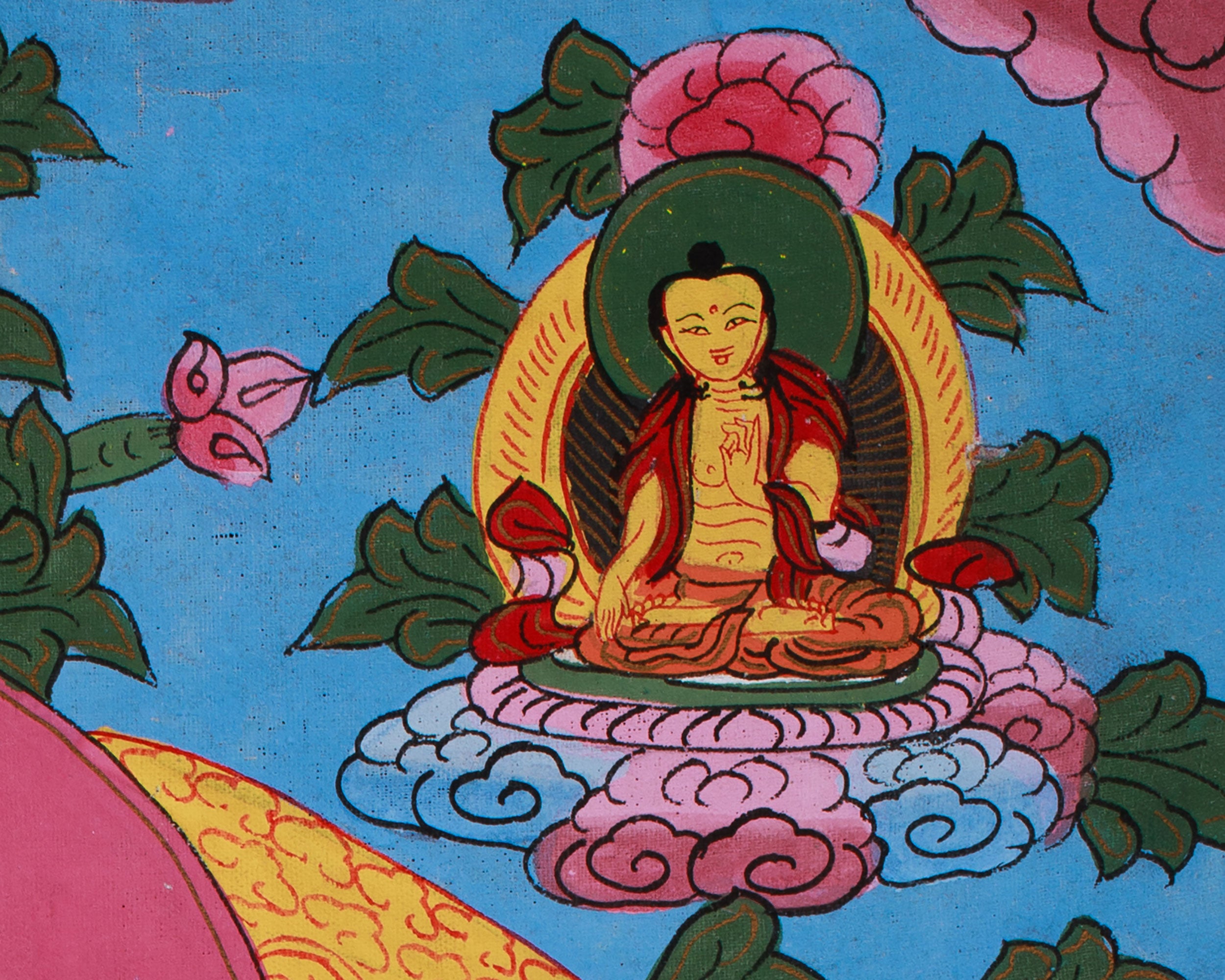 Vintage Bodhisattva Manjushri Artwork | Buddhist Deity of Knowledge
