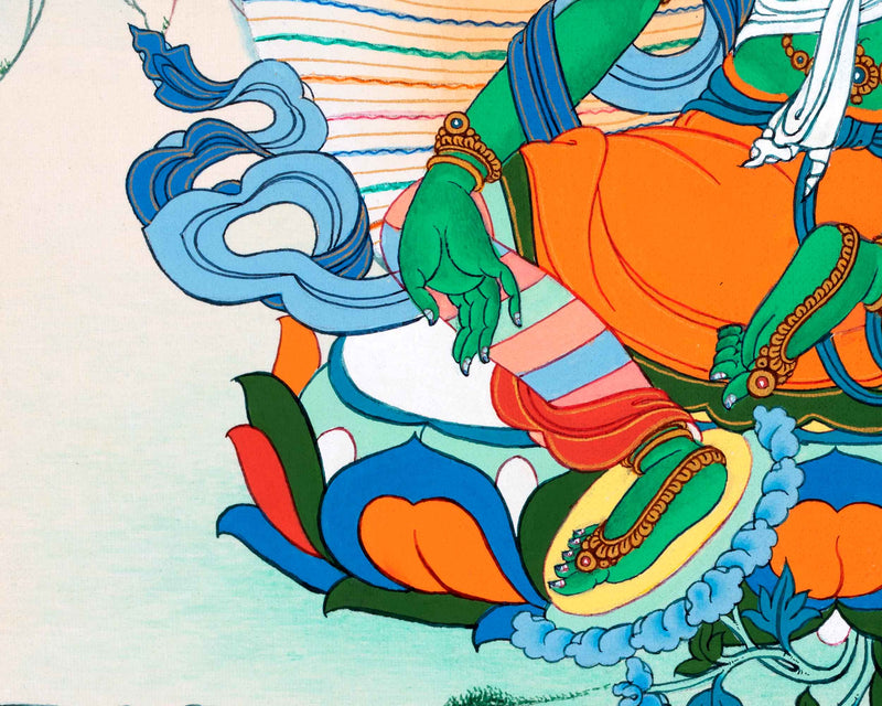 Empower Your Spiritual Journey With Green Tara | Sacred Hanpainted Thangka
