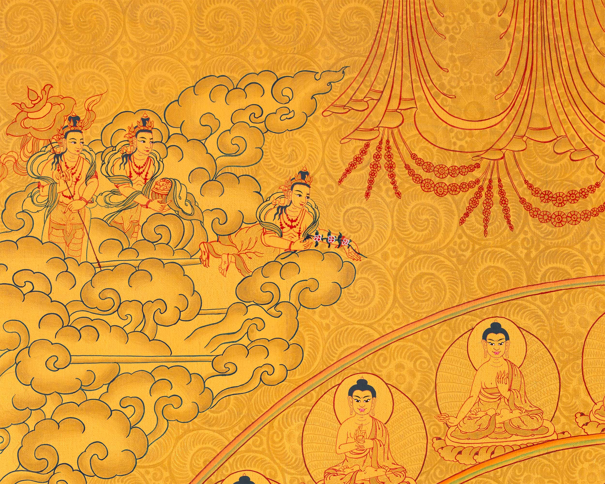 Full 24k Gold Style 35 Buddhas of Confession | Fine Quality | Buddhist Art