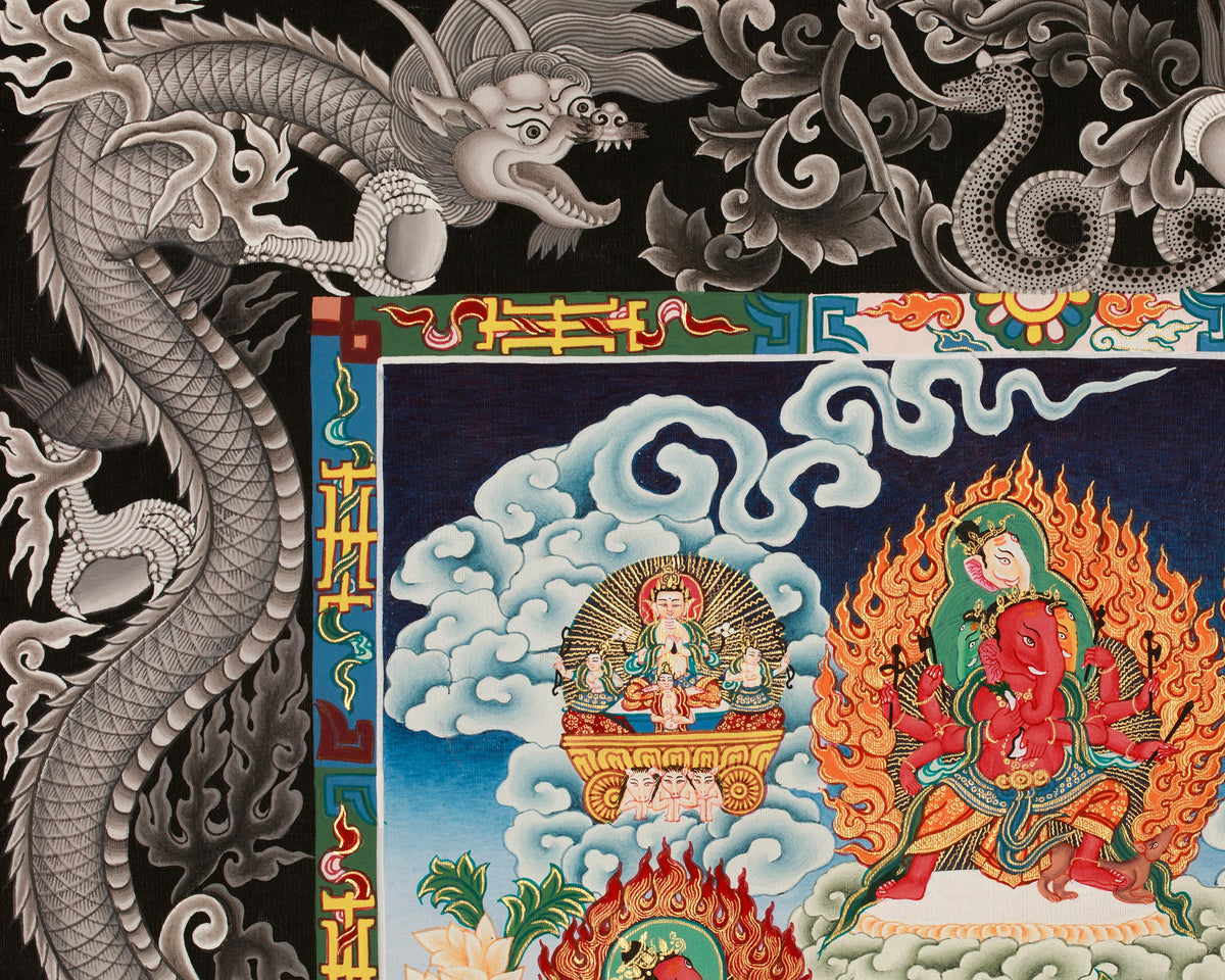 Traditional Newari Pauba Print For Ganesh Stotram Practice | Paubha Print For Ganesh Chaturthi Celebration