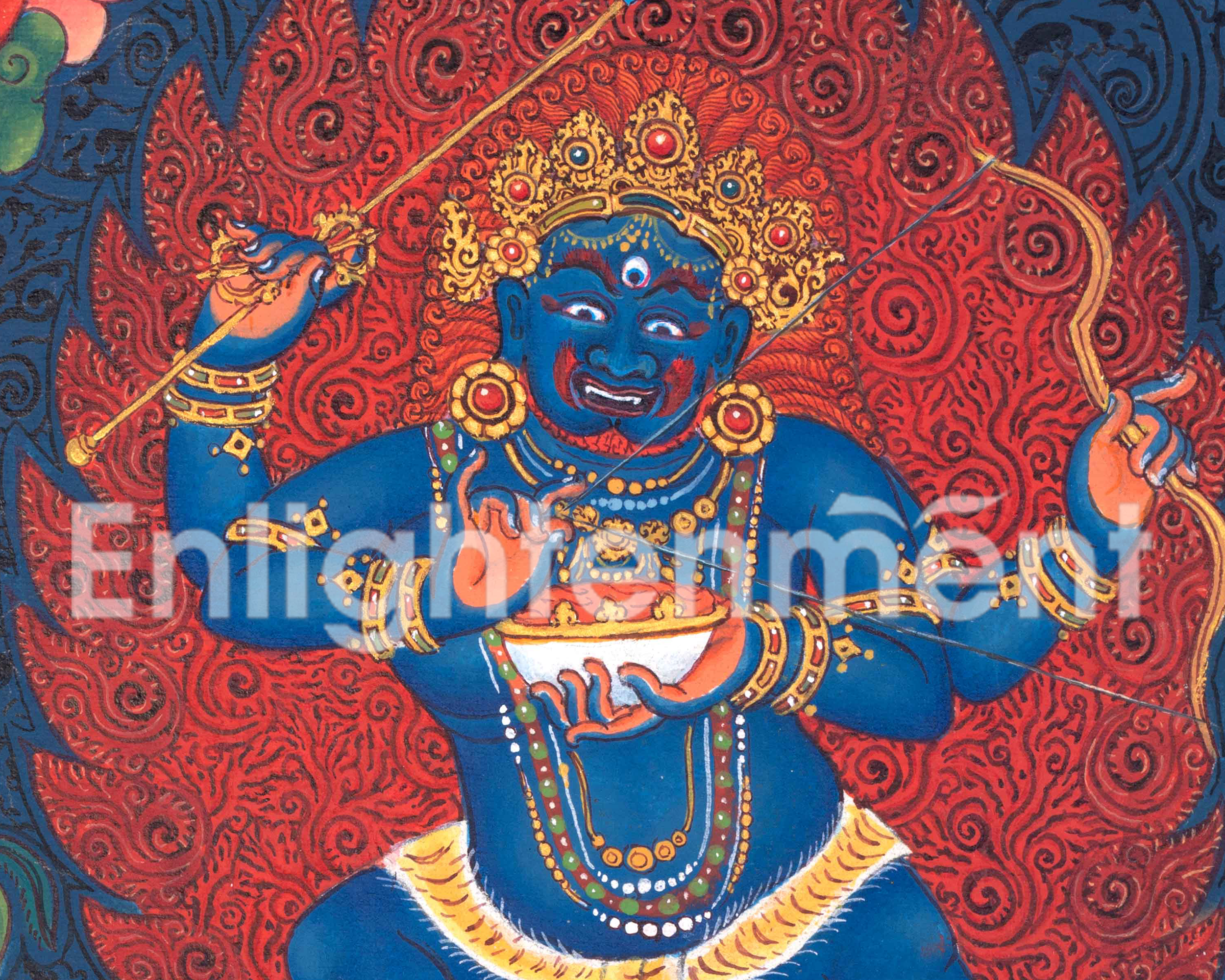 Hand Painted Ganesh Thangka | Hindu Deity Of Wealth | Traditional Wall Decoration