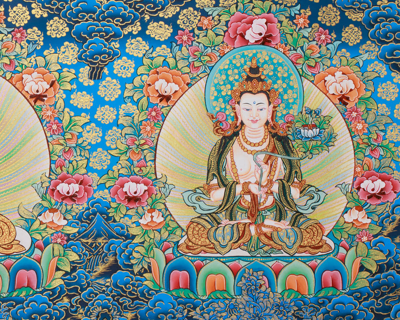 Historical Pure land Buddha Amitabha Thangka | Exclusive Painting of Compassion and Enlightenment | Gold-Enhanced Art