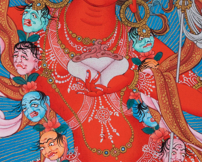 Dorje Phagmo Thangka Artwork | Thangka Print Of Wrathful Compassion | Traditional Vajravarahi Digital Print