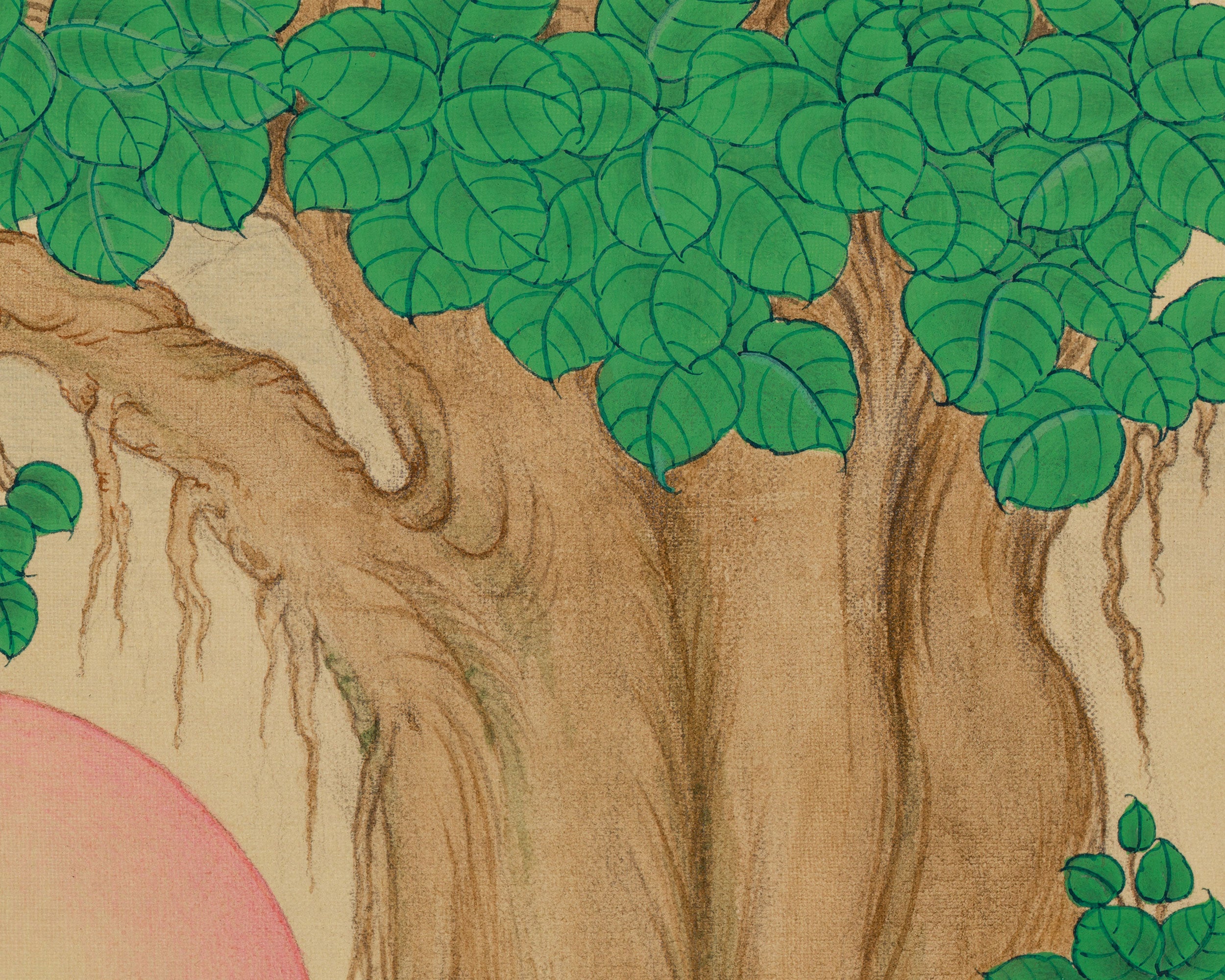Divine Traditional Thangka of Shakyamuni Buddha | Brahma Sahampati and Indra Art