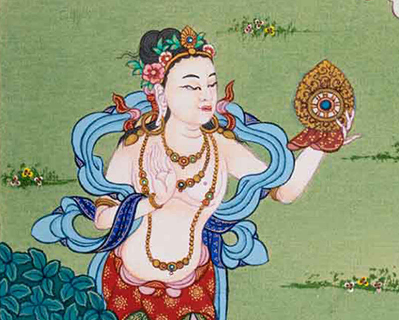 White Tara Wall Art | Traditional Painting| Himalayan Art