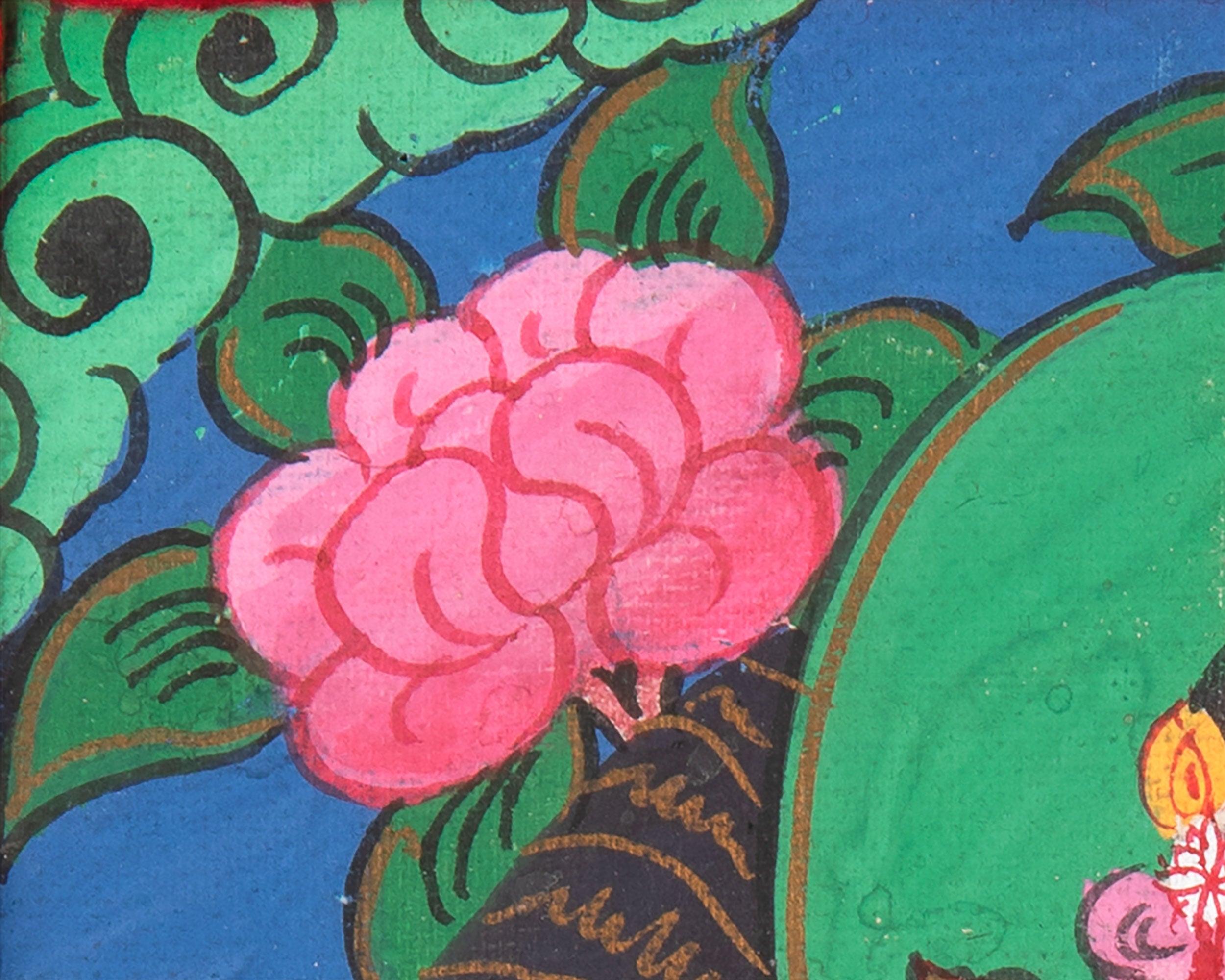 Vintage Amitayus Buddha Painting | Buddha of Longevity on Brocade