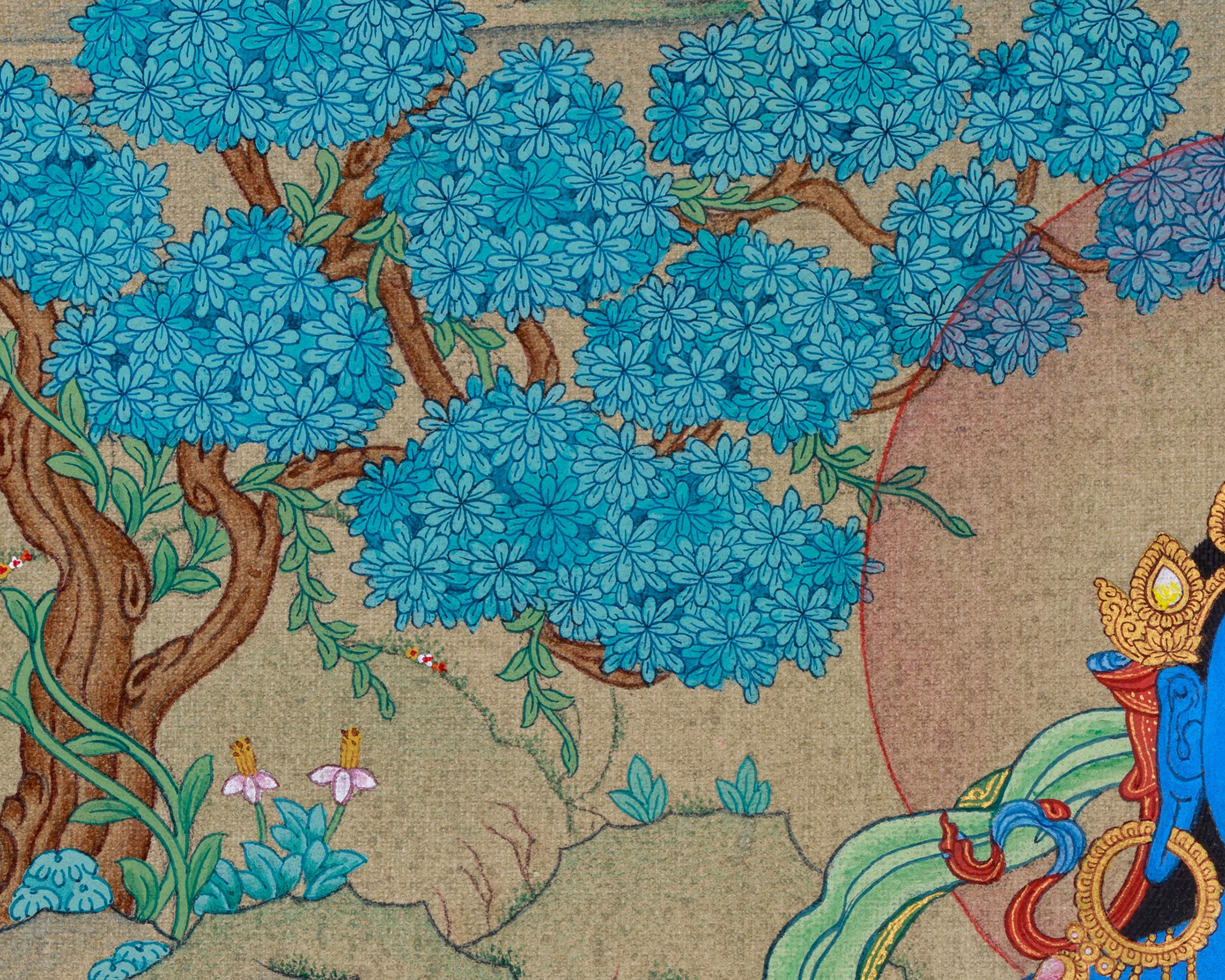 Small Vajradhara Thangka | Primordial Buddha Dorje Chang | Traditional Tibetan Art