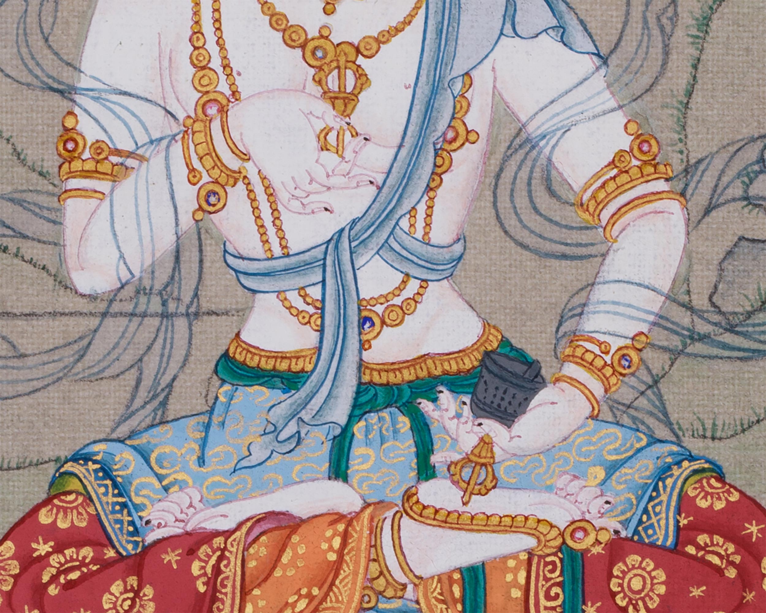 Primordial Buddha Vajrasattva | Mini Thangka of Healing and Purification