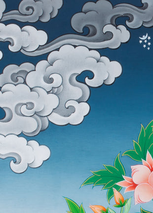 Healing Medicine Buddha Thangka | Buddhist Lapis Lazuli Deity