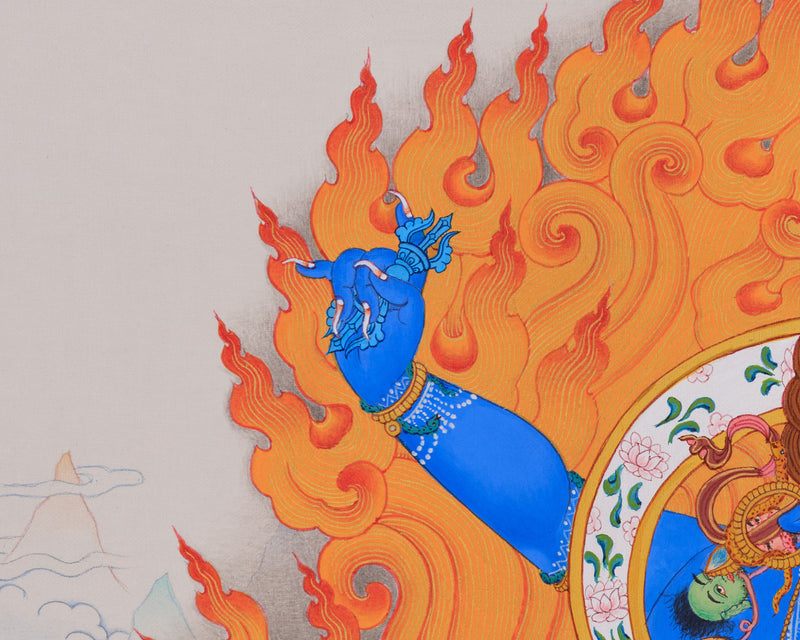 Butadamara Vajrapani Thangka | Wrathful Guardian of Wisdom and Power