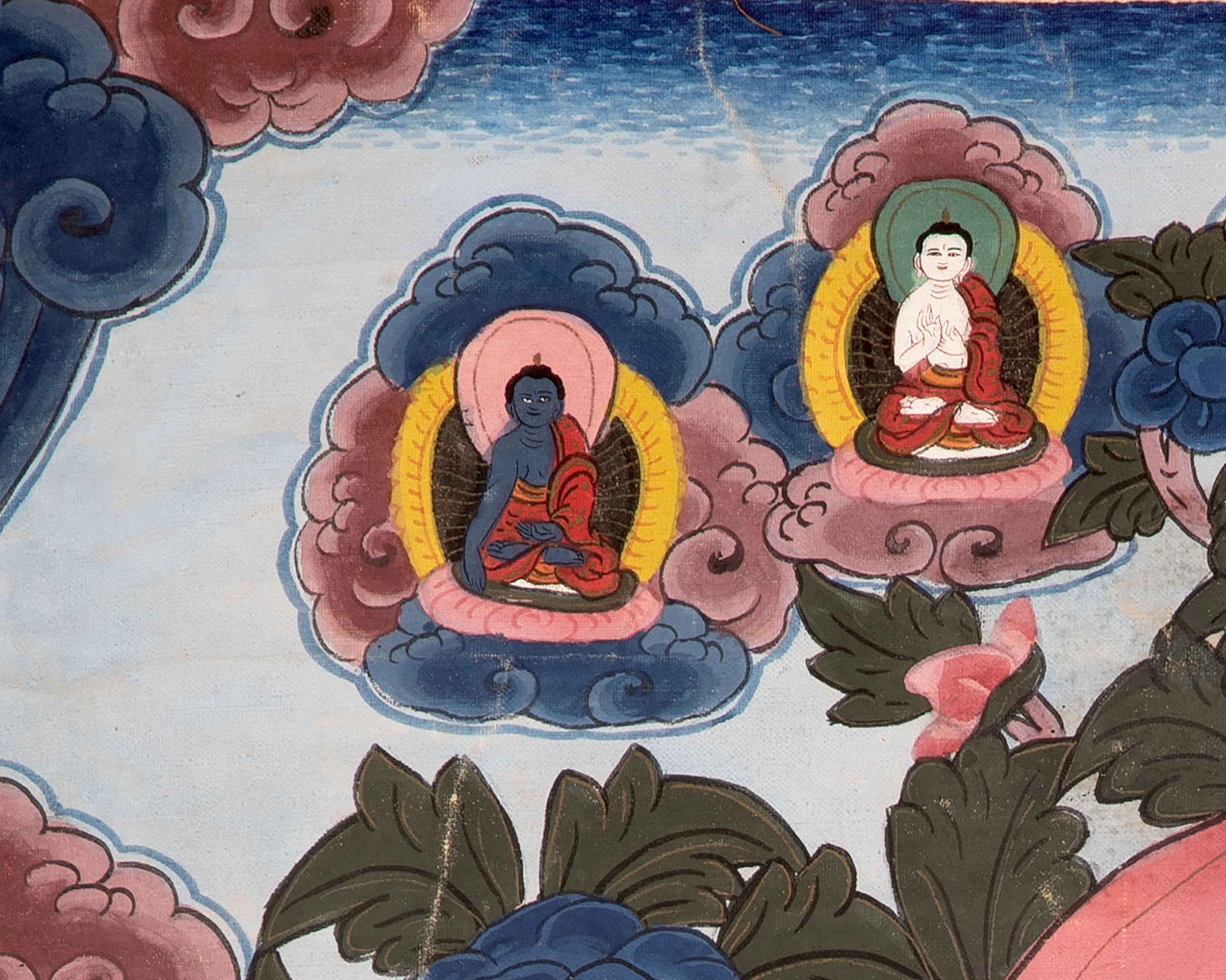 Rare Green Tara Thangka  | Vintage Tibetan Wall Decor