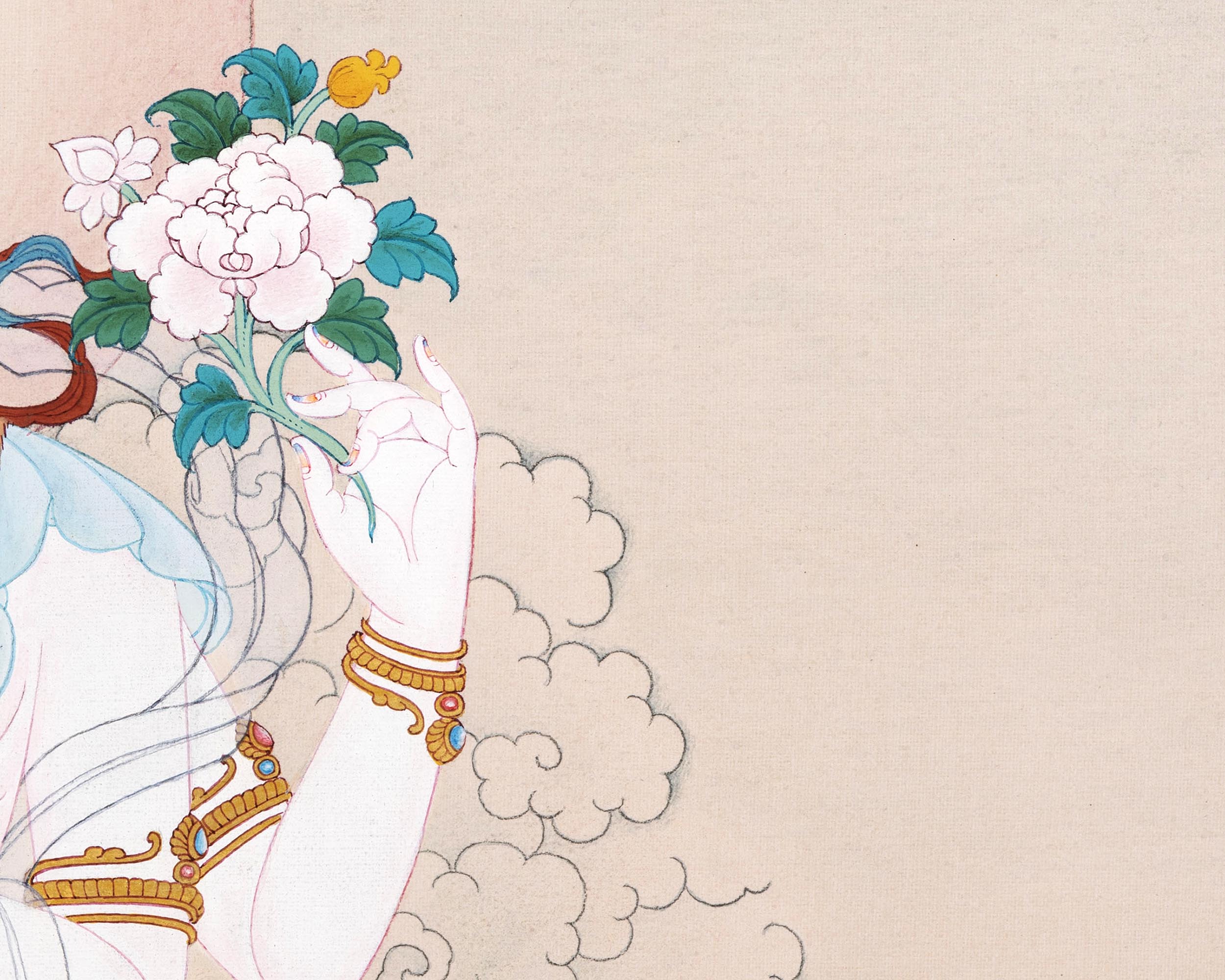 Traditional Chenrezig Thangka | Tibetan Bodhisattva Art