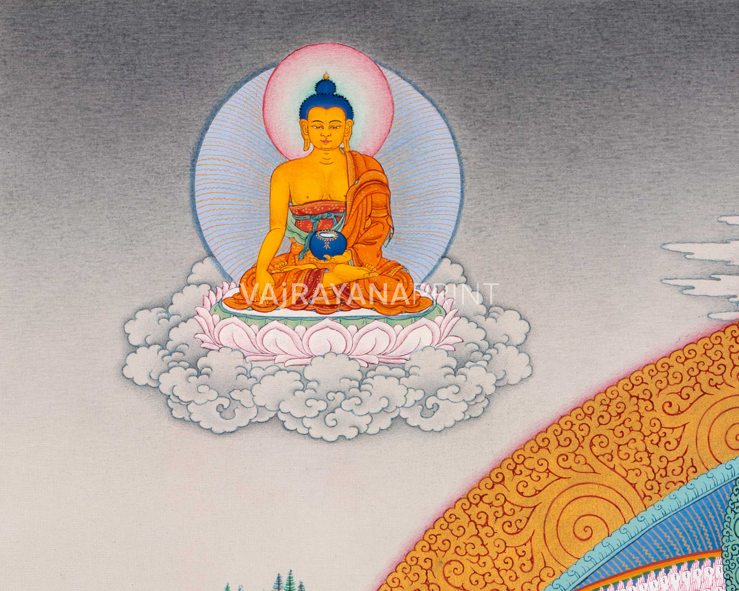 1000 Armed Chenresig Thangka Print | Bodhisattva Canvas Art | Avalokiteshvara Decors