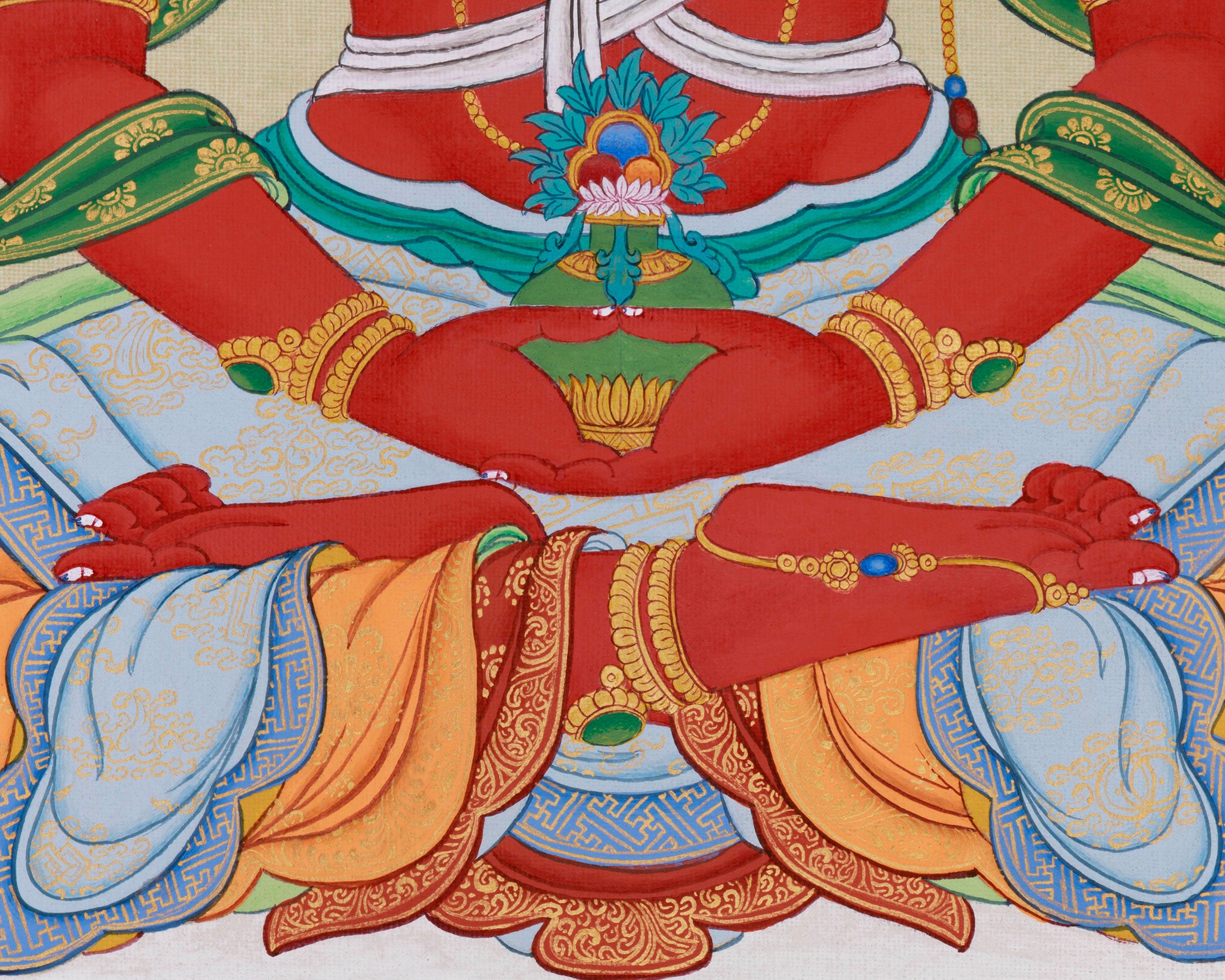 Amitayus Longevity Buddha "The Immortal One" Thangka | Buddha of Infinite Life