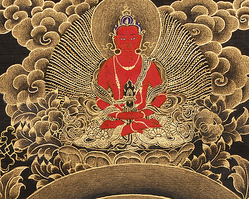 Golden Glow White Tara Female Buddha Thangka | A Testament to Spiritual Grandeur