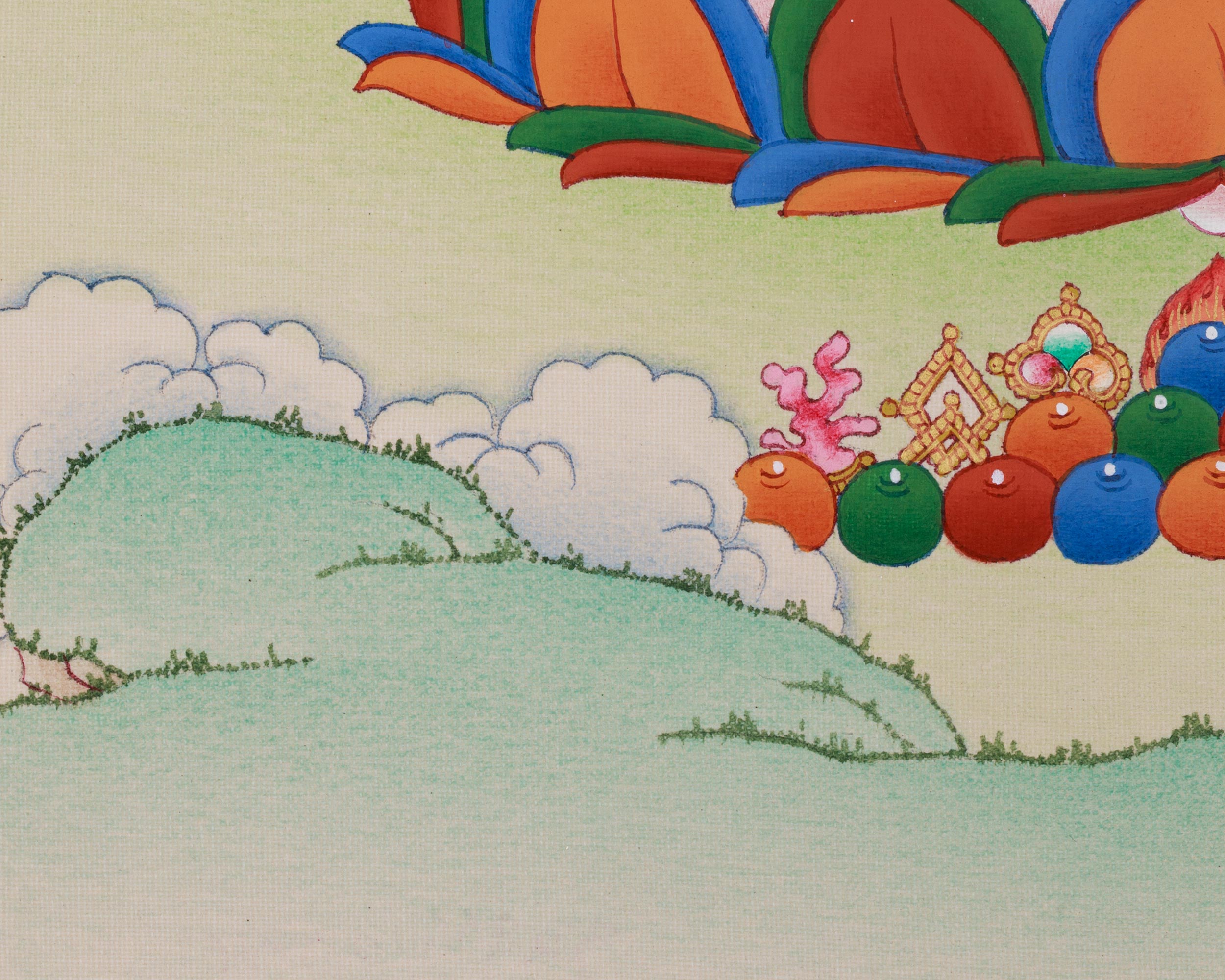 White Tara Female Buddhist Thangka | The Seven-Eyed Goddess of Protection and Longevity