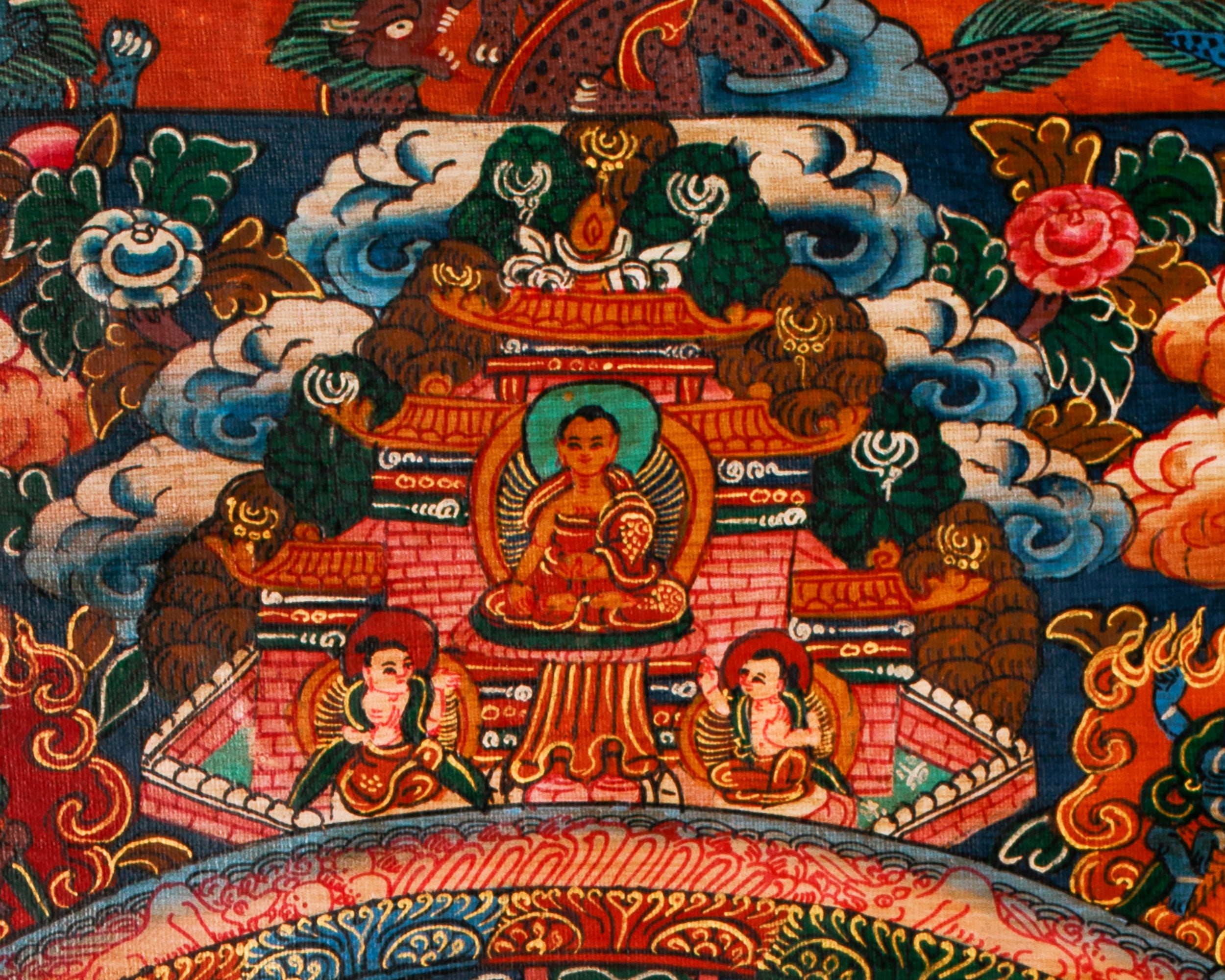 Dipankara (Buddha of Past) Mandala Thangka | Celestial Beings