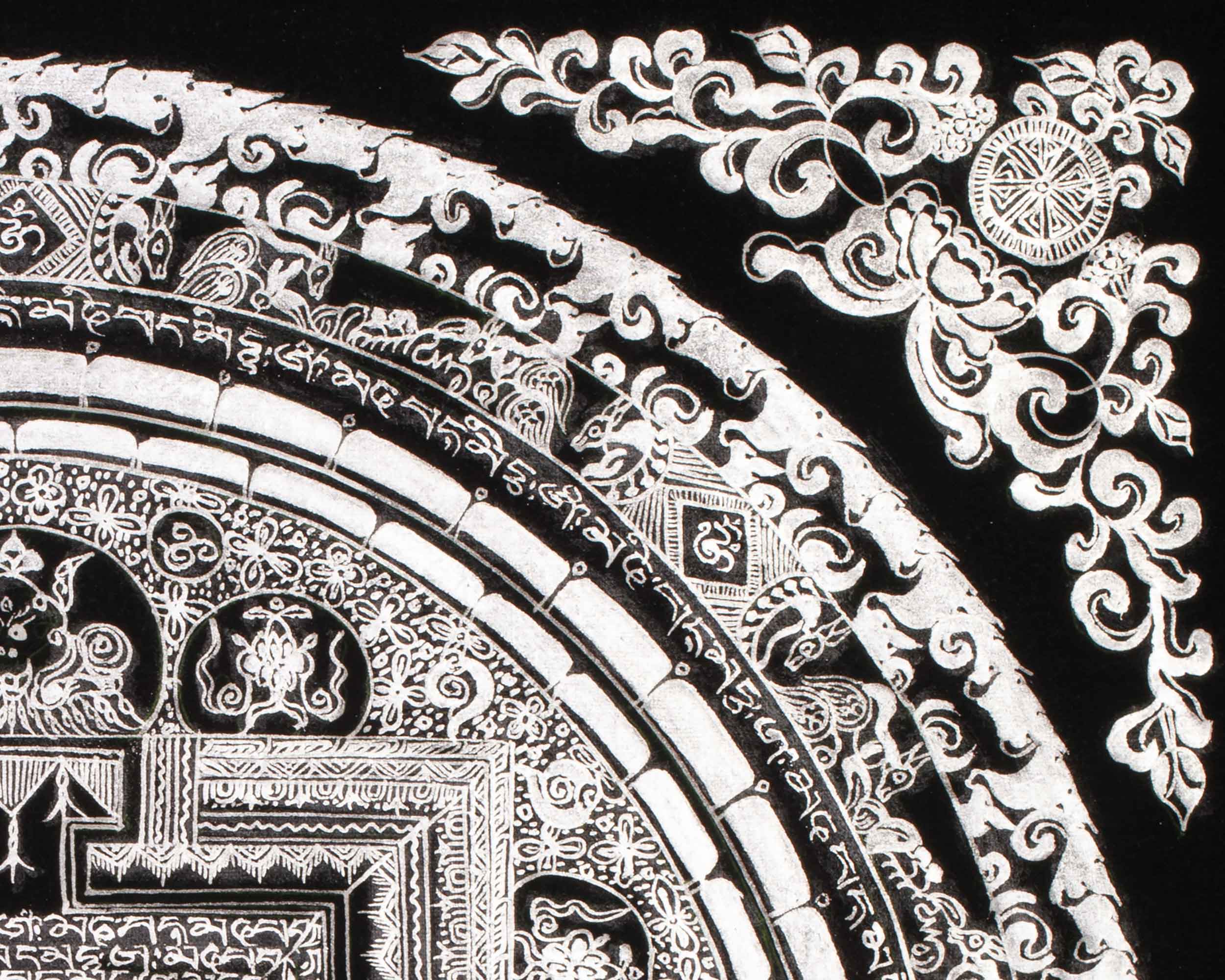 Sacred Pure Silver Mantra Mandala | Symbol of Compassion and Enlightenment