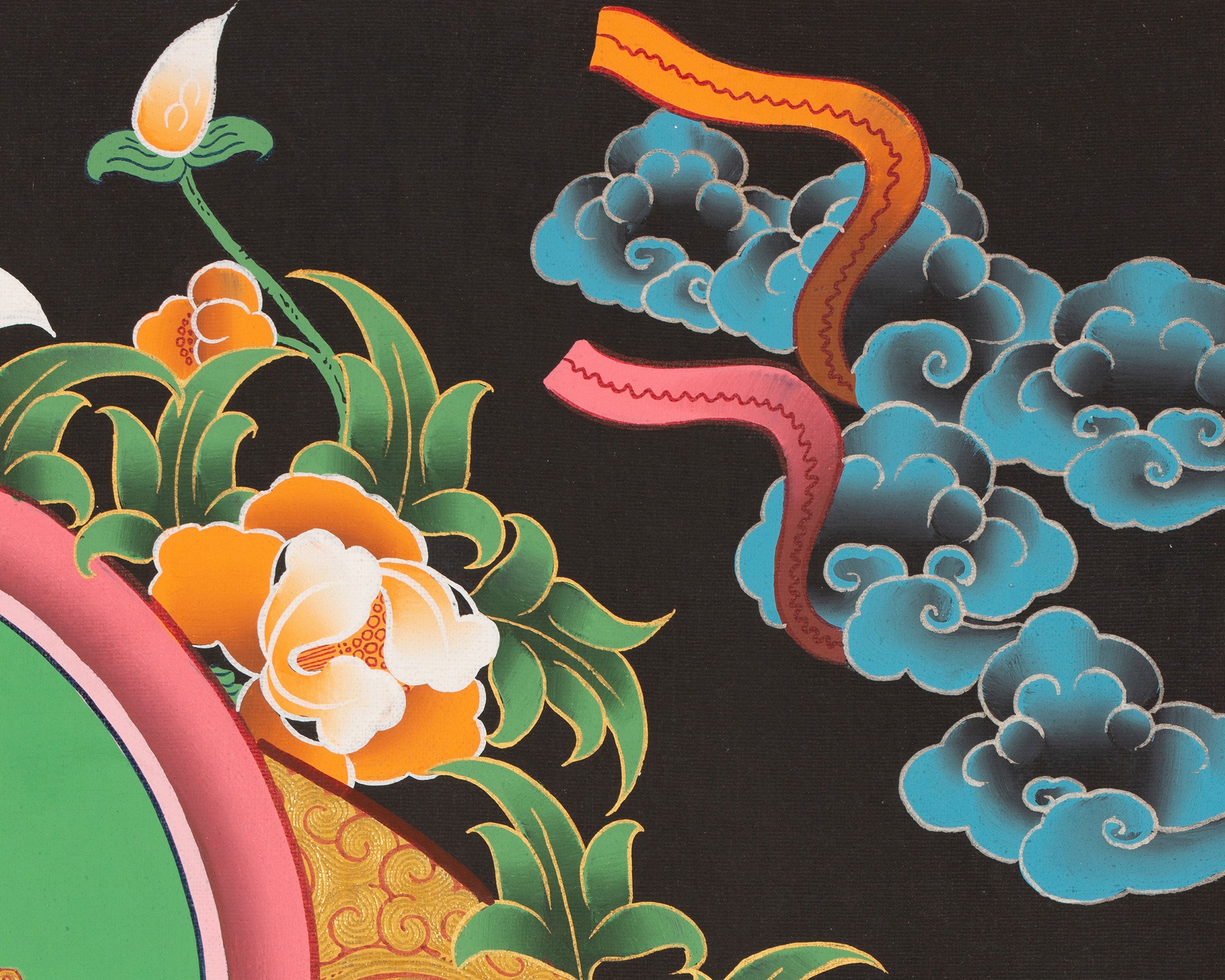 Red Amitayus Buddha | Buddhist Traditional Thangka | Gift For Buddhist