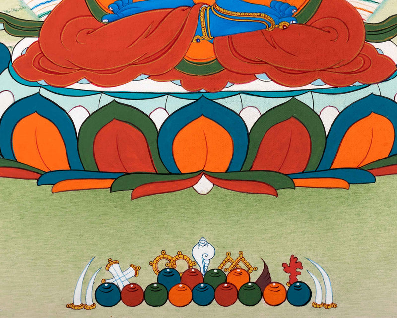 Hand Painted Vajradhara Thangka | Primordial Buddha Guru Dorje Chang | Hanpainted Thangka Art