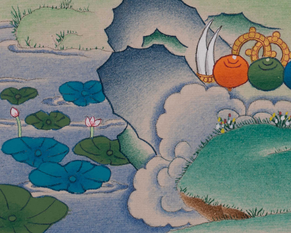 Manjushri Buddhist Deity Thangka | Sacred Embodiment of Insight, Knowledge and Clarity