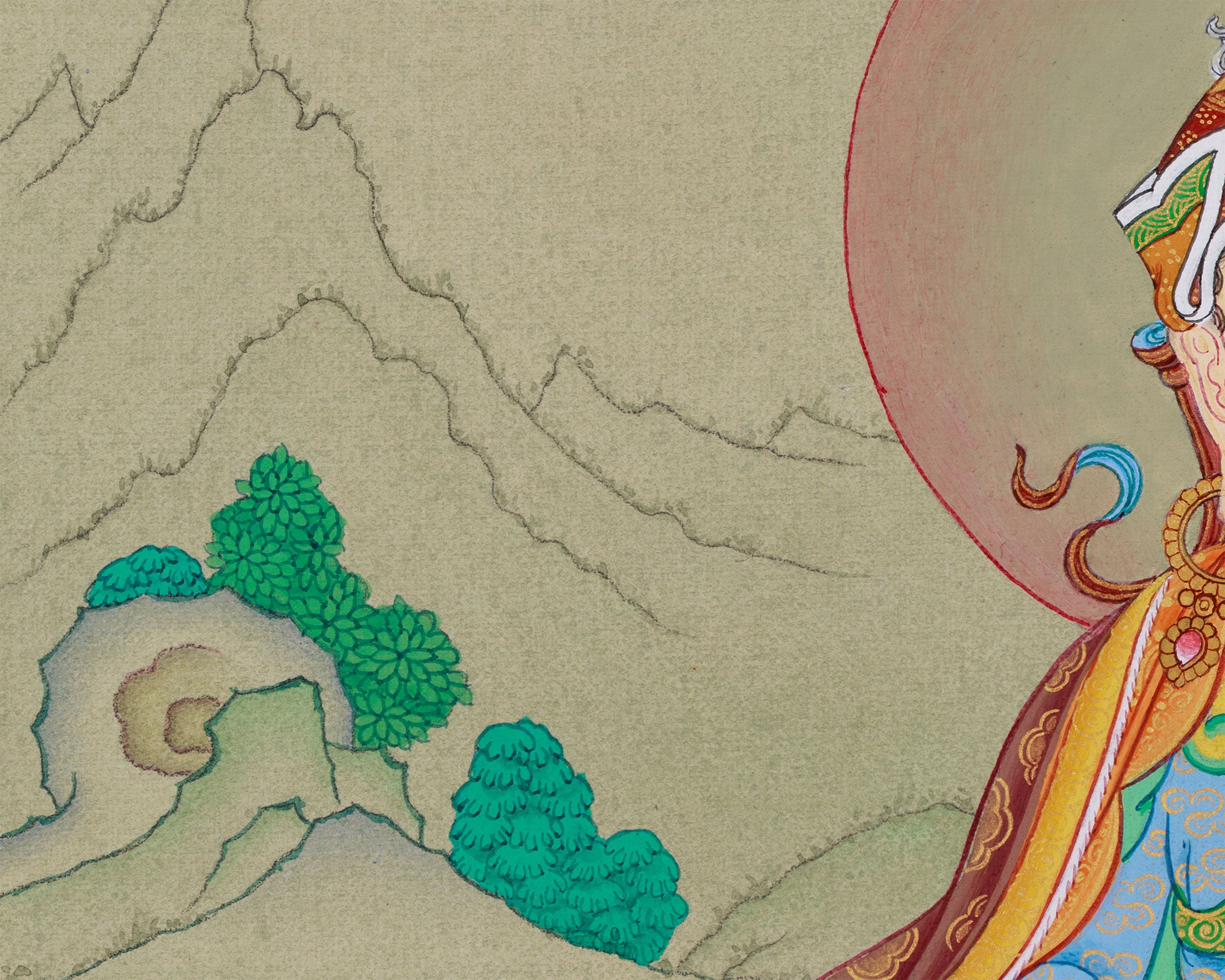 Tantric Padma Rinpoche Thangka | A Sacred Depiction of the Lotus Born Master