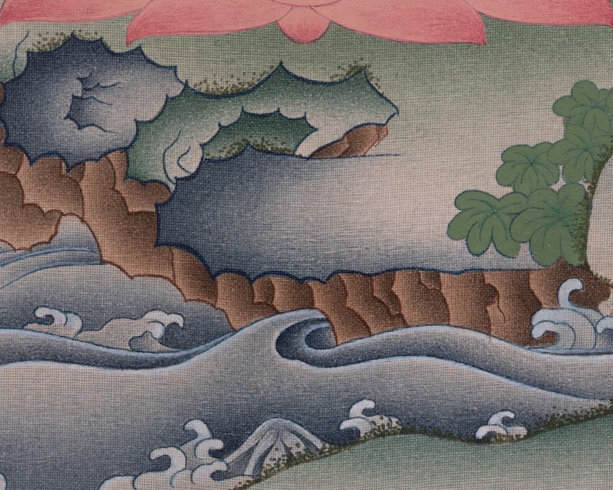 Medicine Buddha Healing Deity Thangka | Bhaishajyaguru Artwork