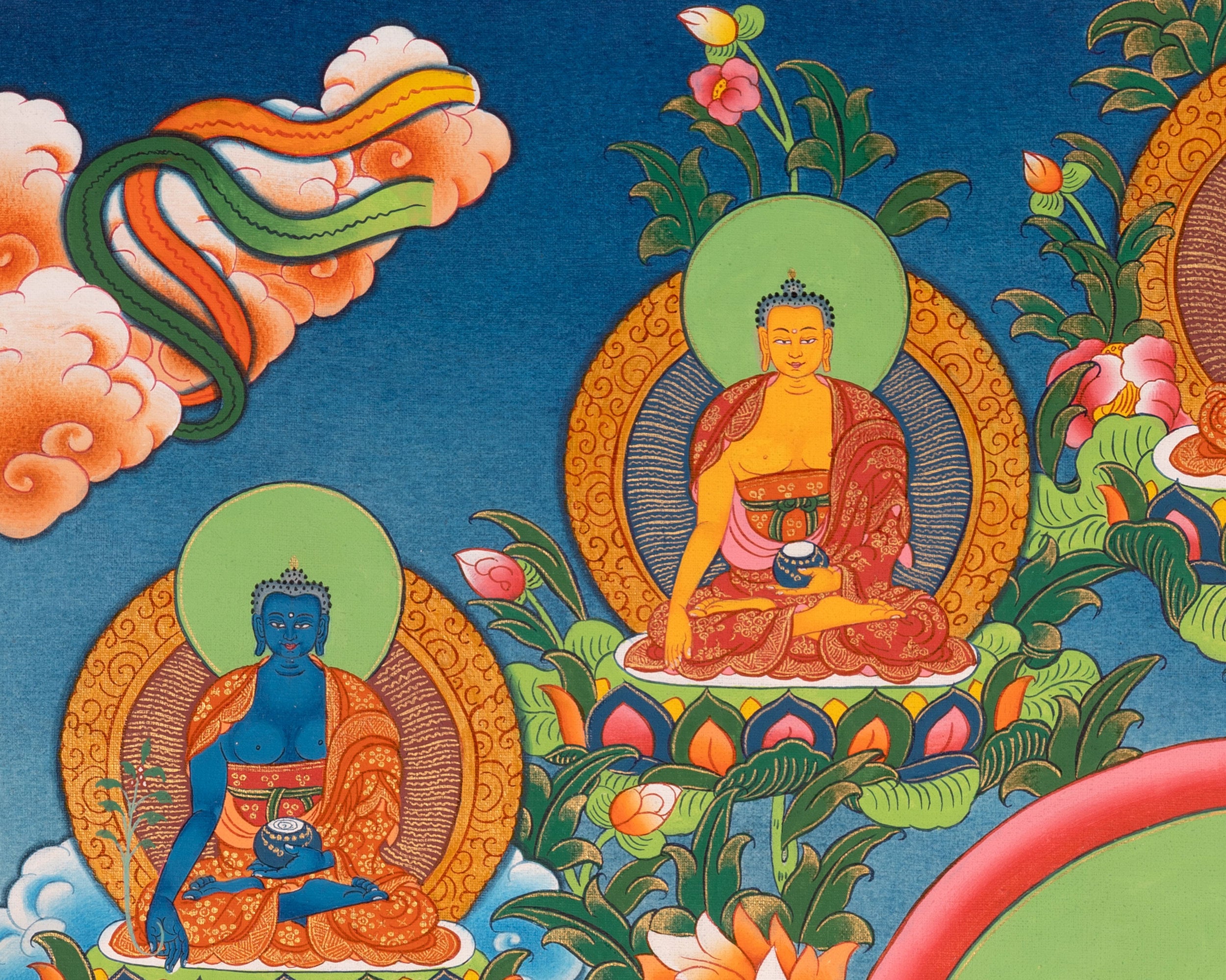 Thangka of Longevity Deity White Tara | Tibetan Goddess of Healing