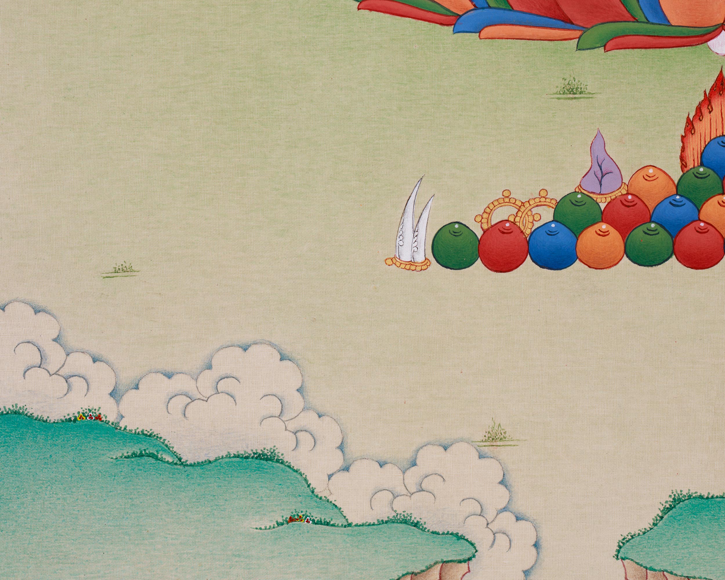 Red Buddha Amitayus | A Sacred Thangka of Longevity, Healing, and Wisdom