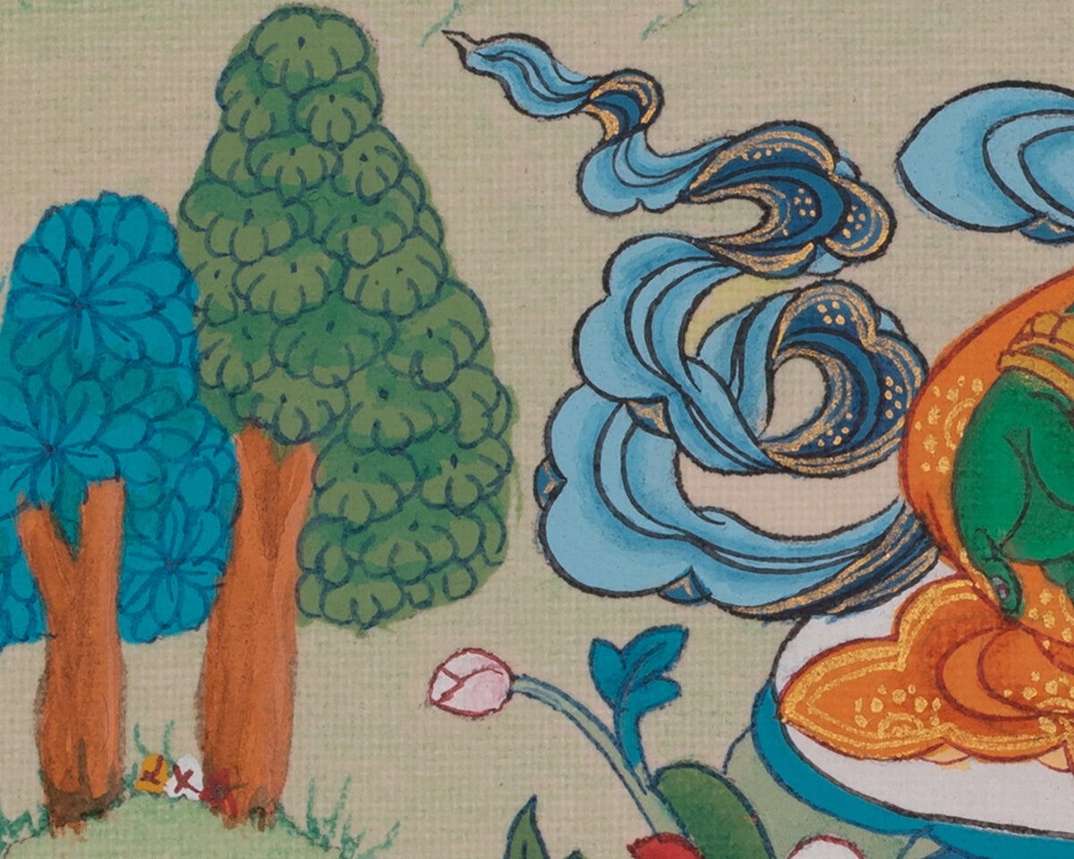 Hand-painted Green Tara Artwork | Shyama Tara | Compassion Deity