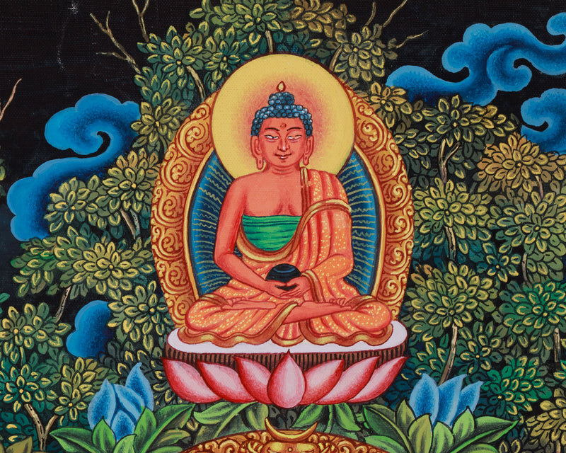 Tibetan Simhanada Lokeshvara Thangka | Devotional Bodhisattva Thangka for Meditation