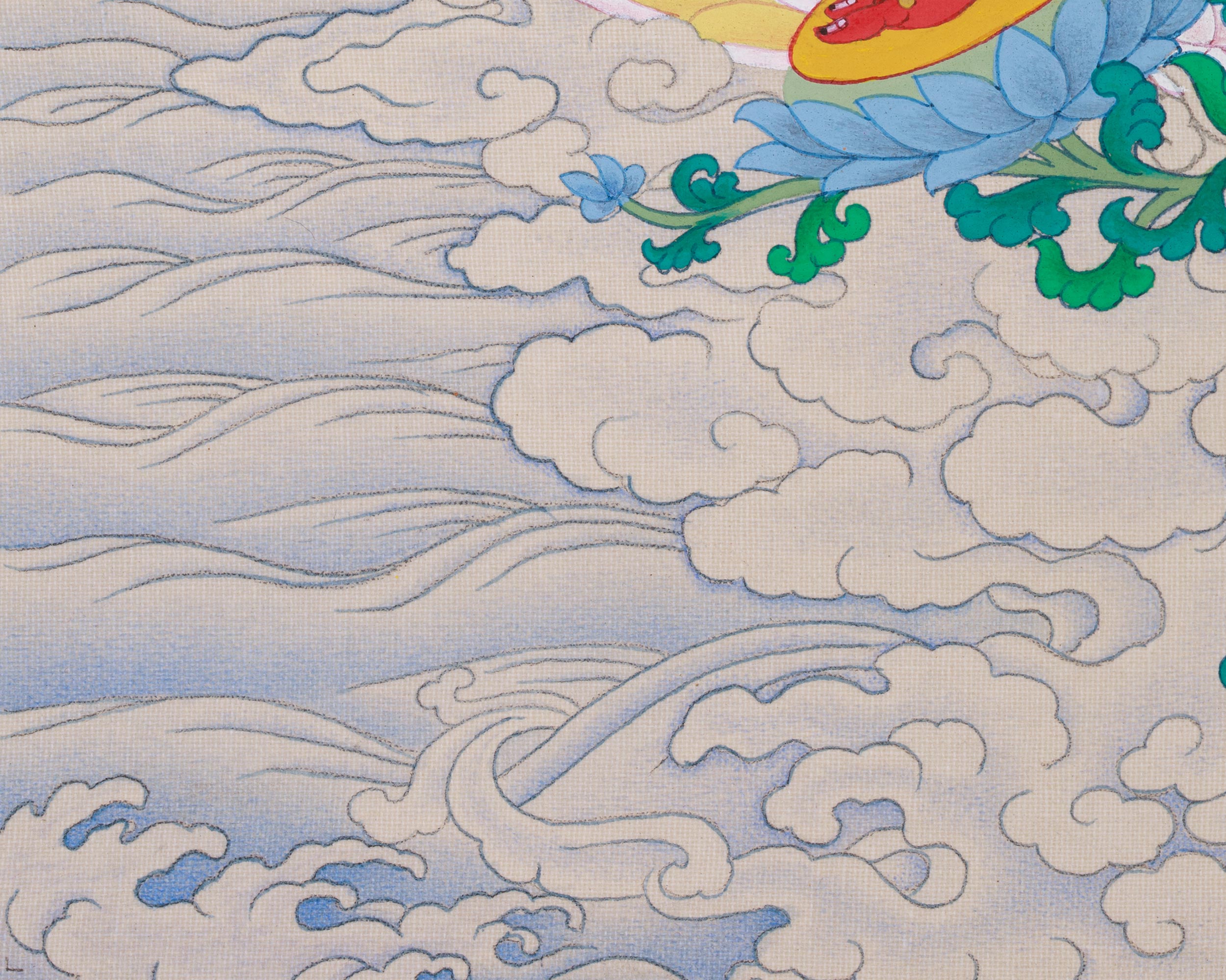 Original Hand-Painted Red Tara Dakini Thangka | Goddess of Power and Magnetism