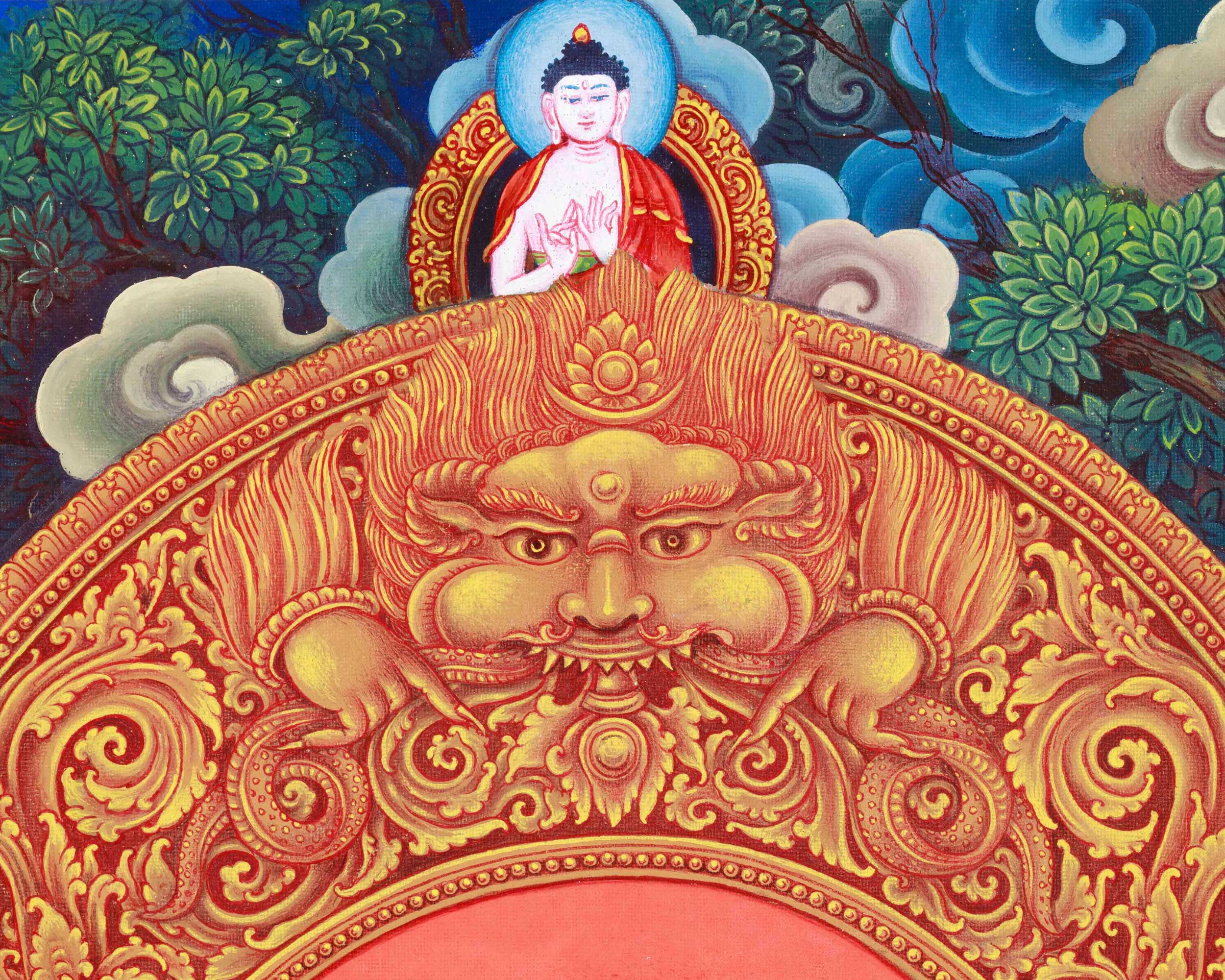 Green Tara Spiritual Thangka | Goddess of Healing | Hand-Painted Meditation Art