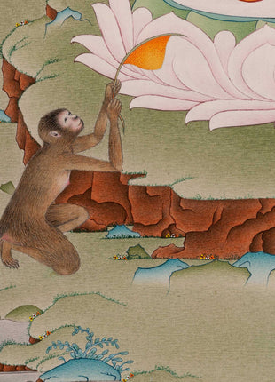 Siddhartha Gautama Digital Print Artwork | Buddha Shakyamuni on Canvas | Thangka Print for Spiritual Awakening