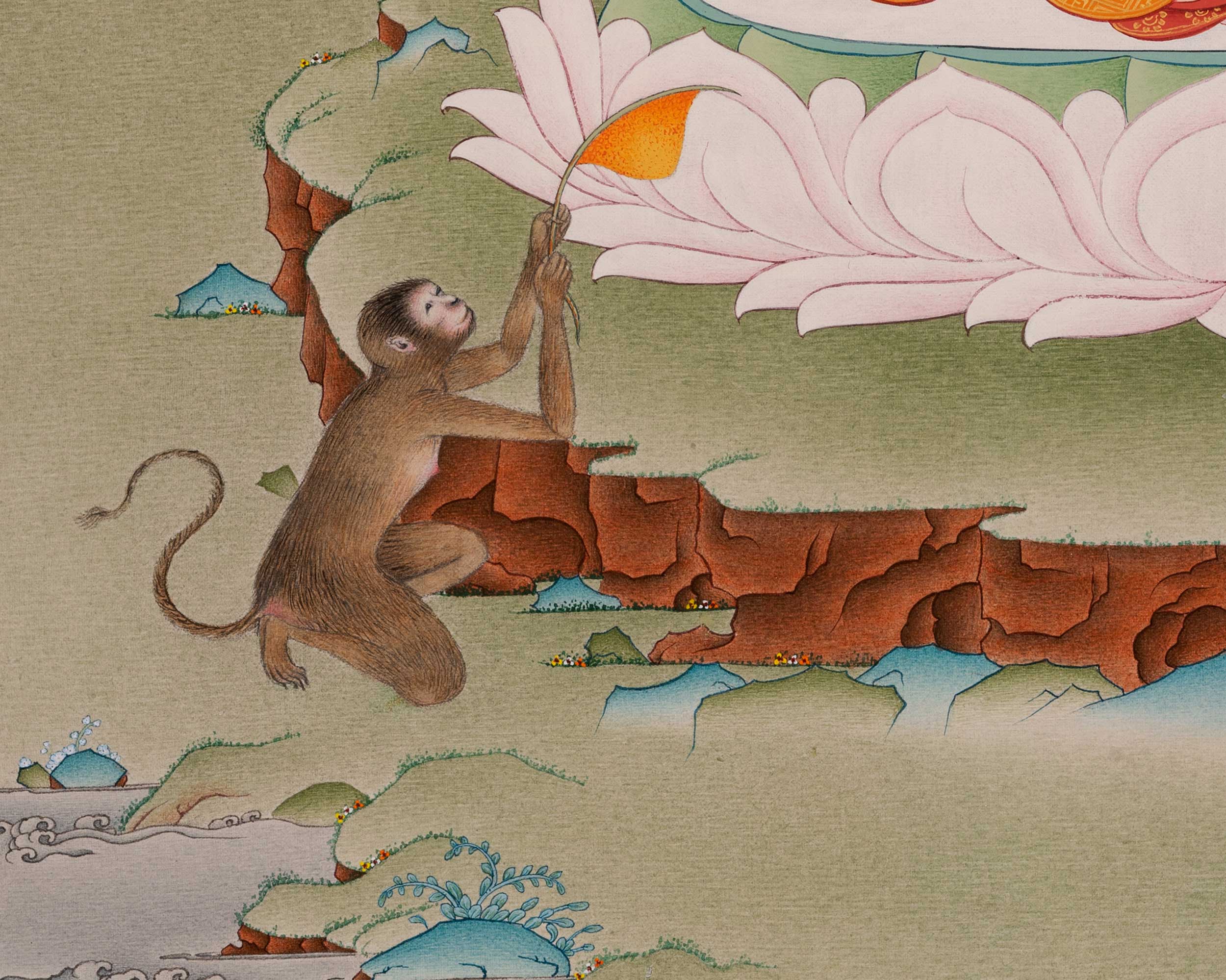 Siddhartha Gautama Digital Print Artwork | Buddha Shakyamuni on Canvas | Thangka Print for Spiritual Awakening
