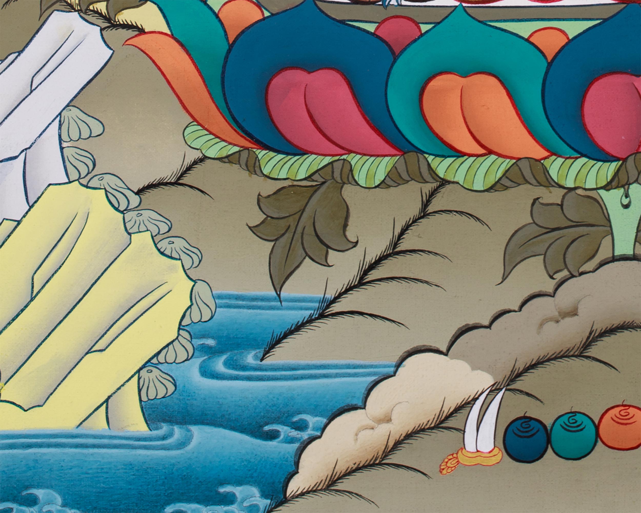 Hand-Painted Thangka of Blue Buddha, Bhaisajyaguru | Tibetan Healing Buddha