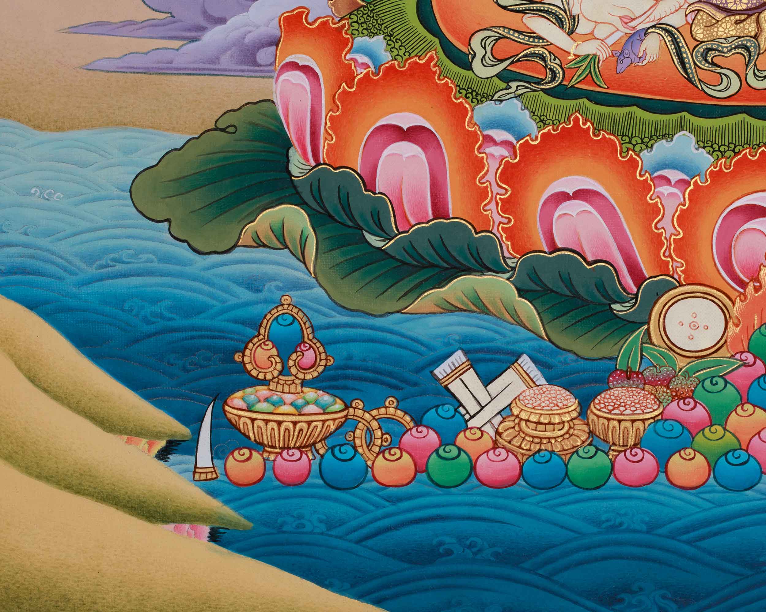 Traditional White Mahakala Thangka | Fierce Tibetan Protector Deity