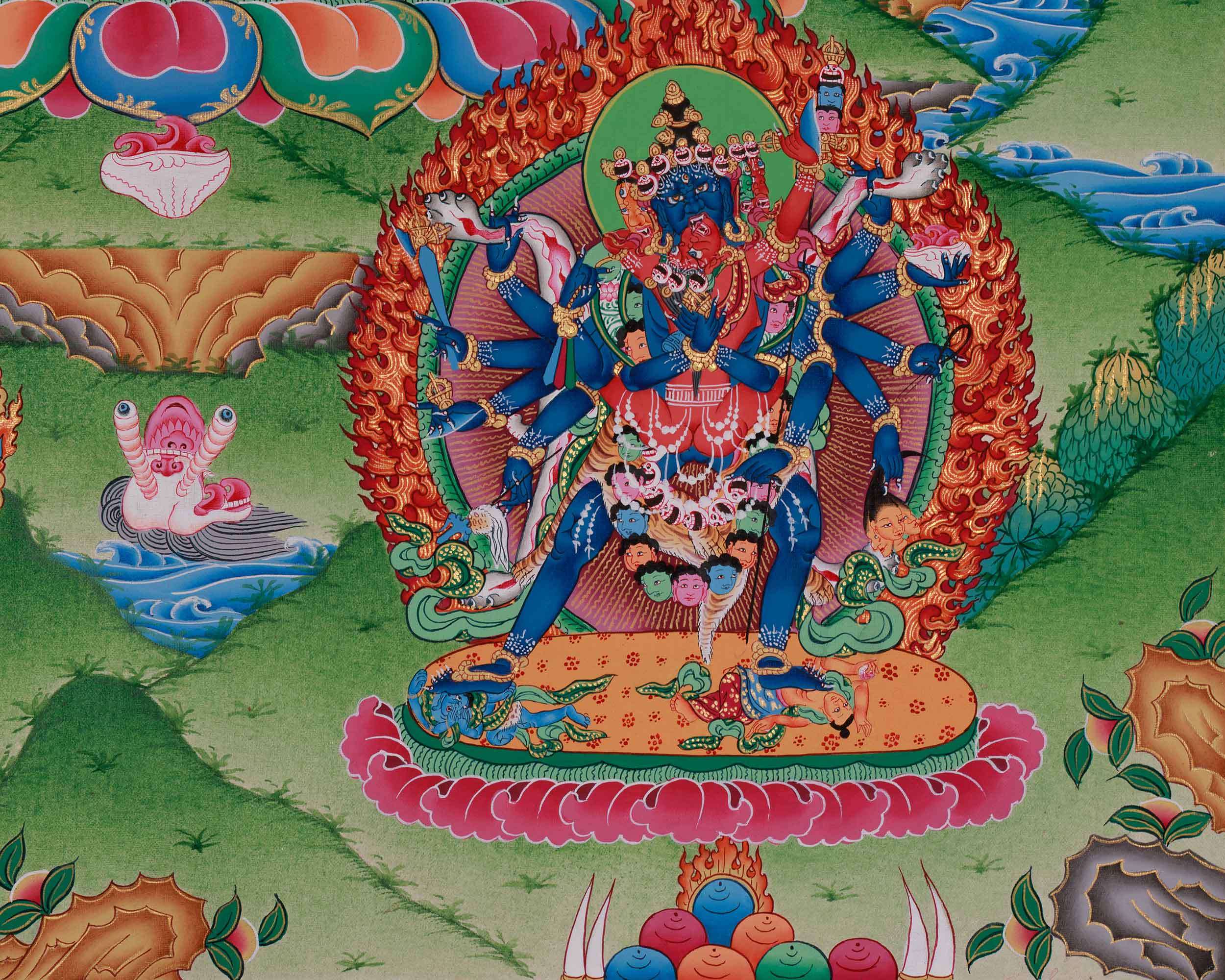 Handmade Yamantaka Painting | Symbolizing the Destruction of Ignorance and Protection