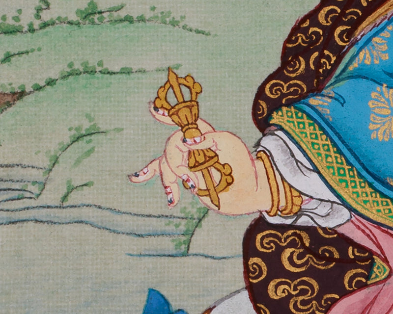 Lotus Born Buddha, Guru Rinpoche Thangka | Hand-Painted Padmasambhava Art