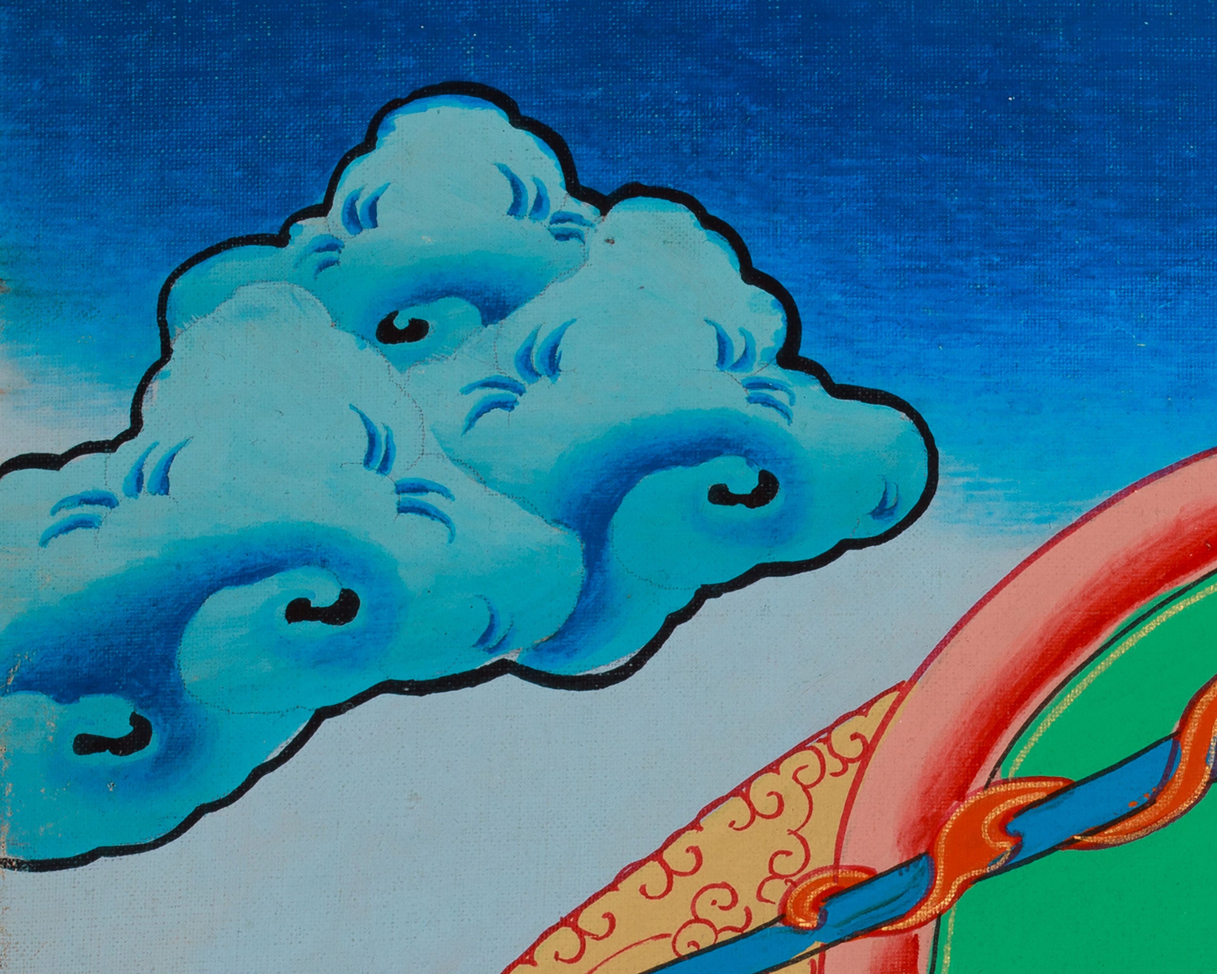 Hand-Painted Wisdom Deity Manjushri Painting | Knowledge and Enlightenment